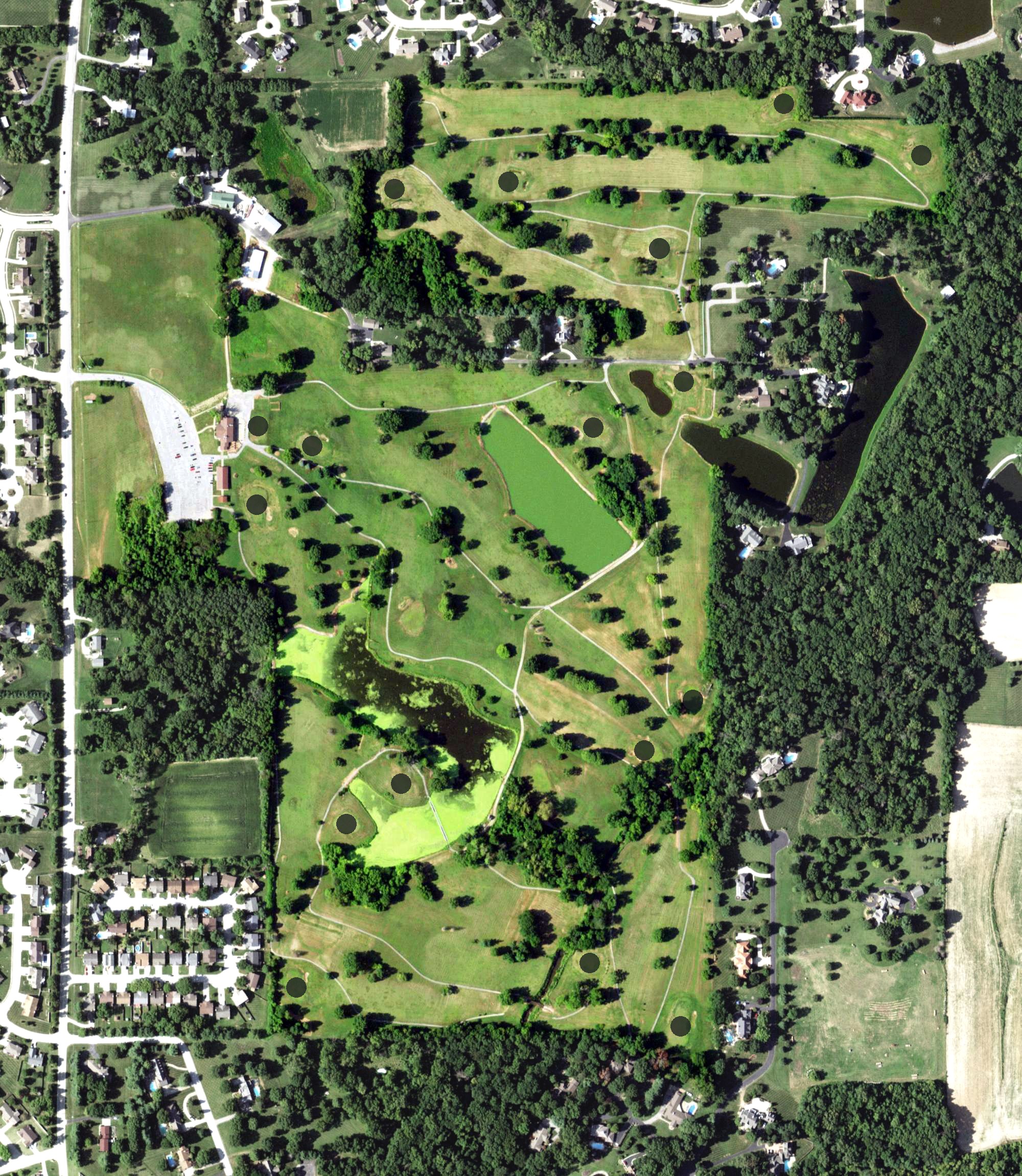 Aerial view of Swansea Clinton Hills Conservation Park, IL