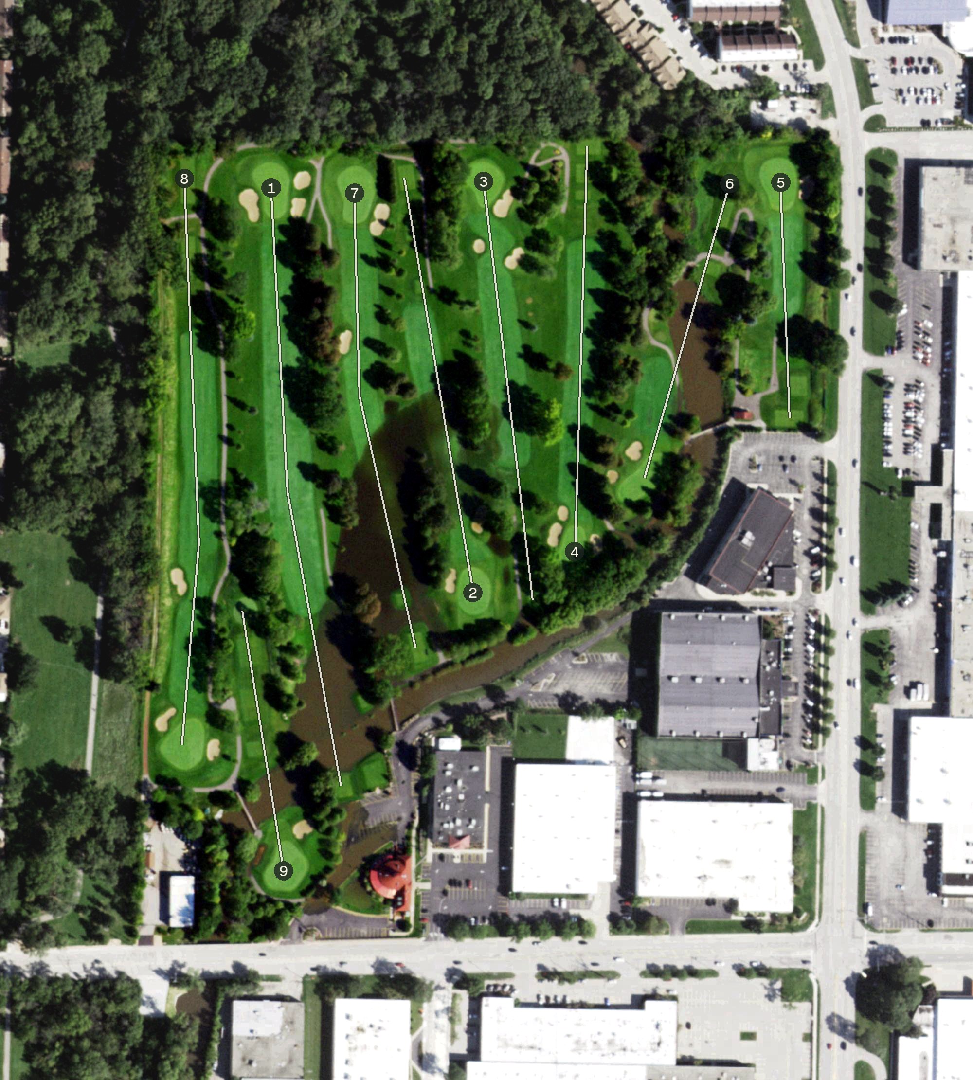 Aerial view of Tam O'Shanter Golf Course, IL