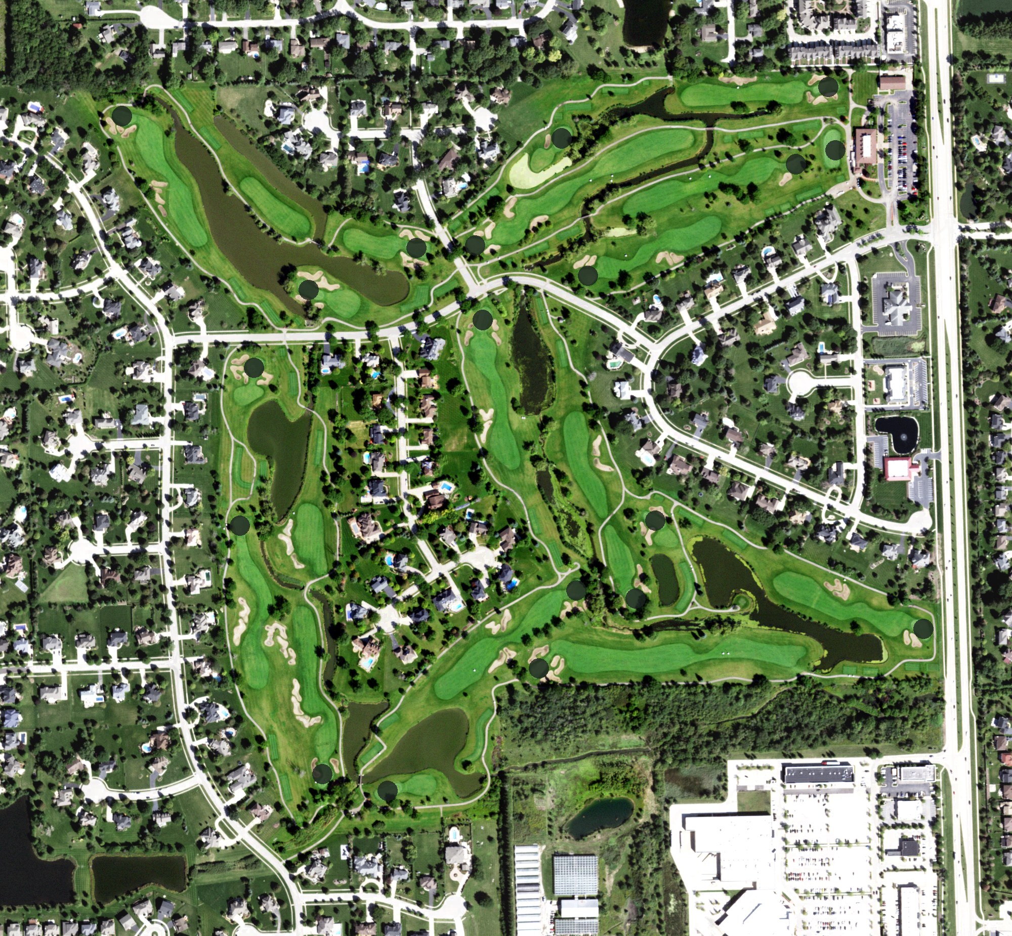 Aerial view of Tamarack Golf Club, IL