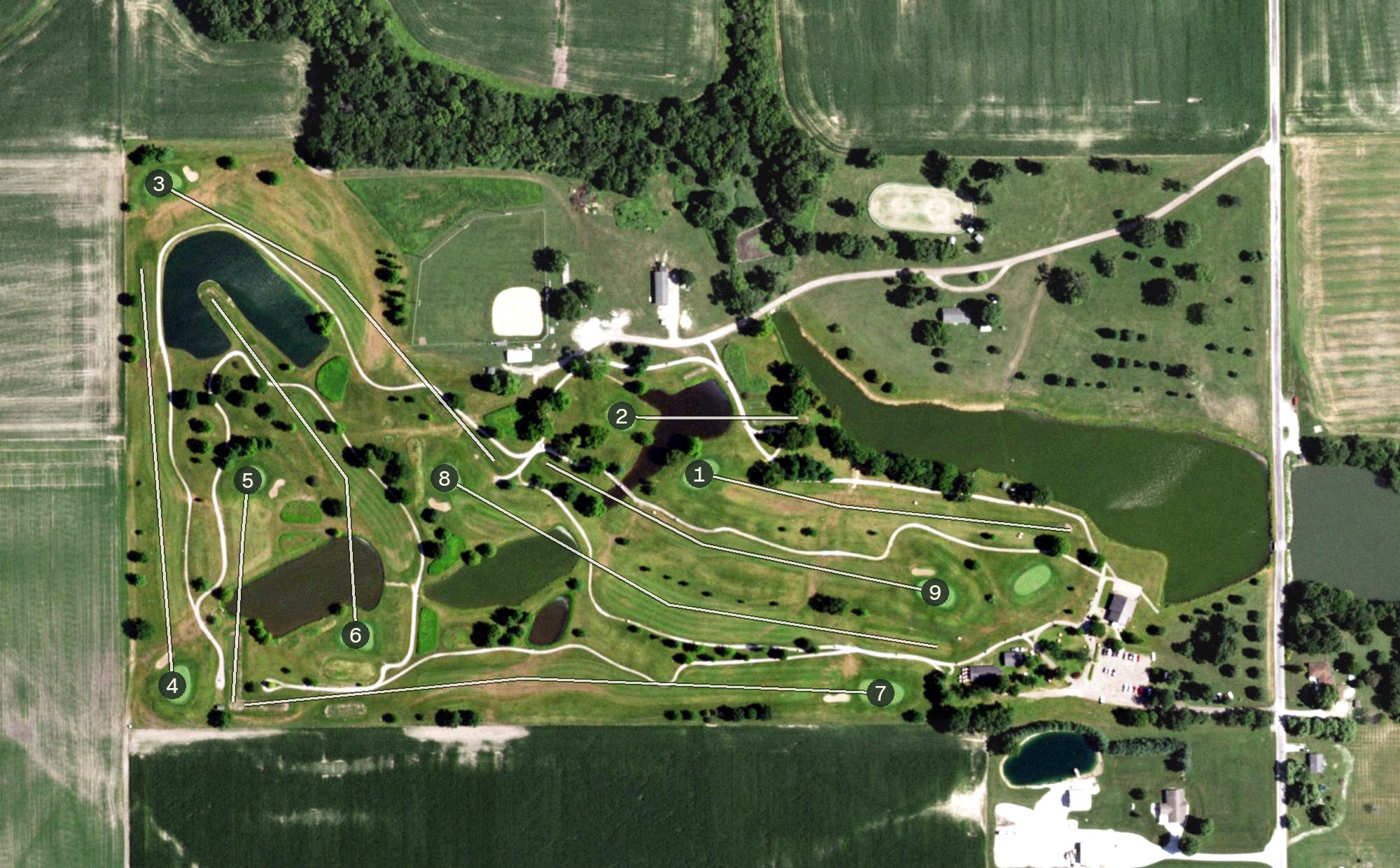 Aerial view of Terry Park Golf Course, IL