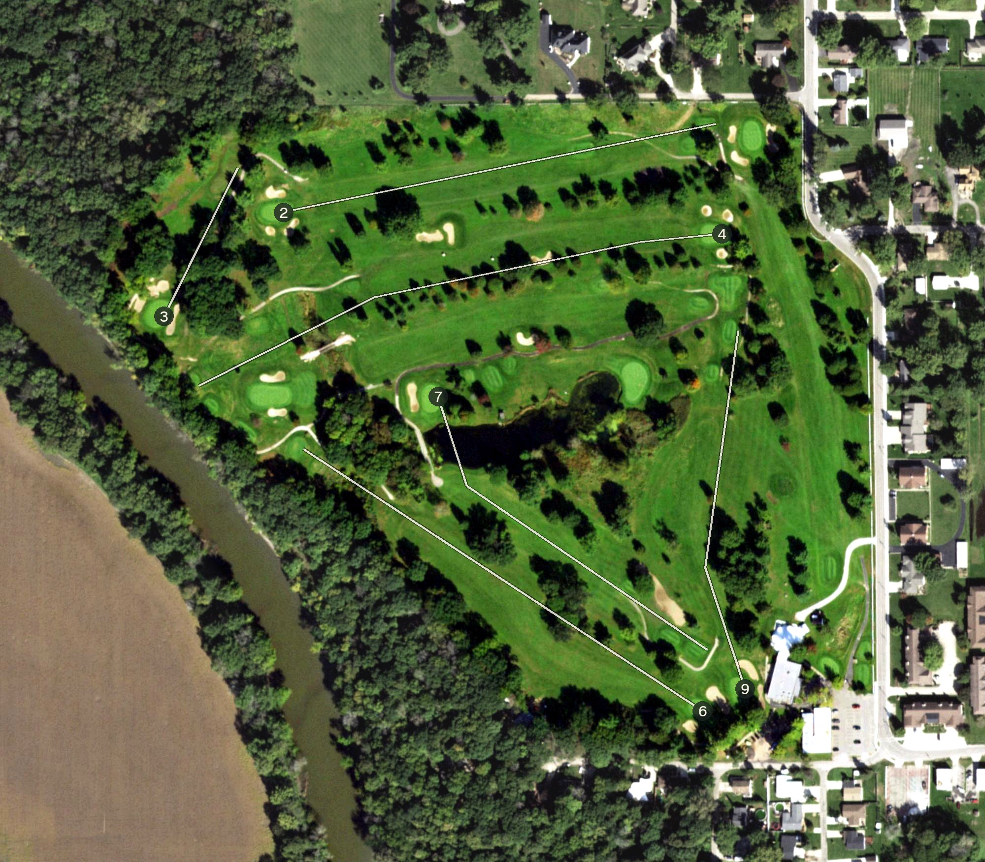Aerial view of The Eastwood Golf Course & Restaurant, IL