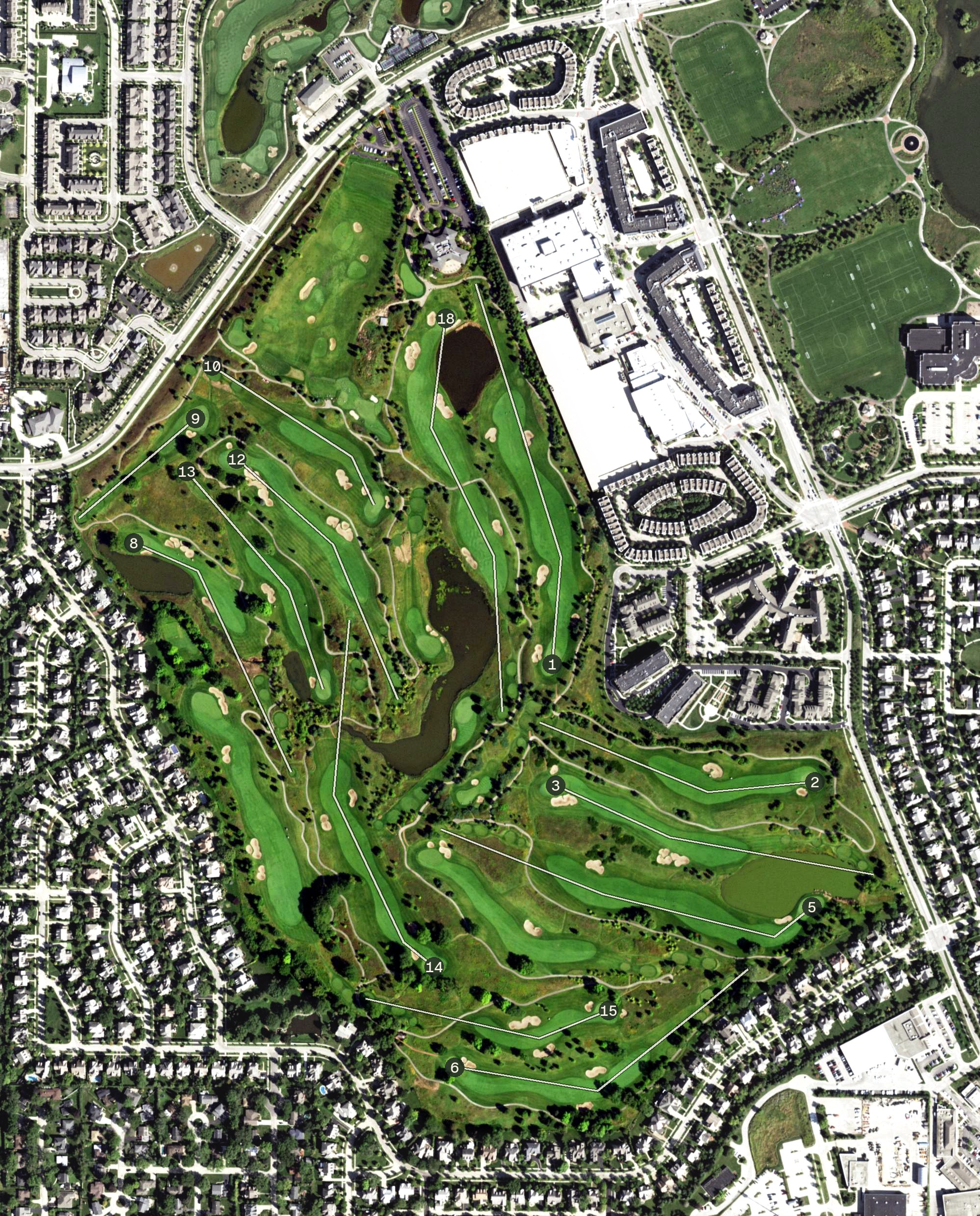 Aerial view of The Glen Club, IL
