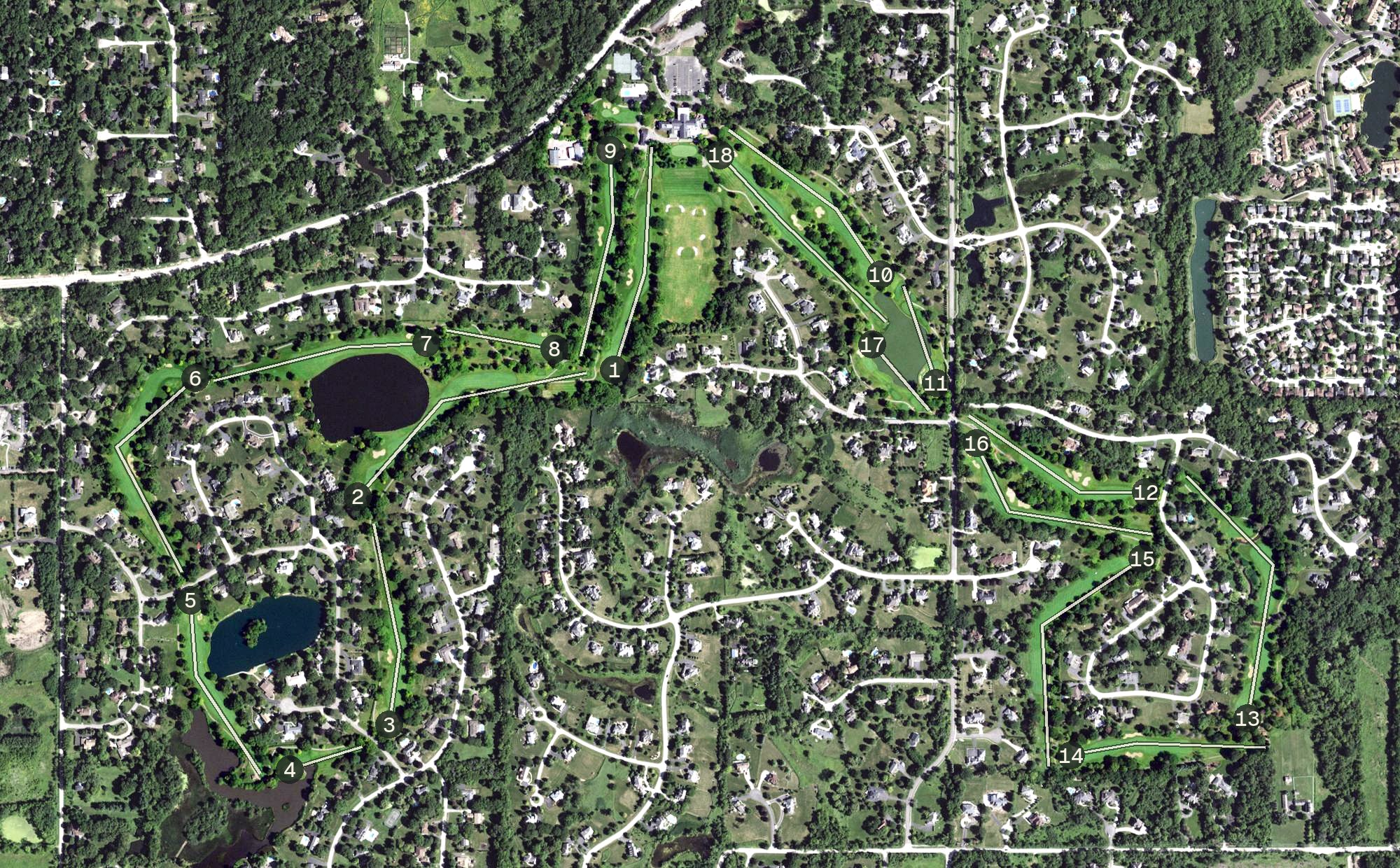 Aerial view of The Grove Country Club, IL