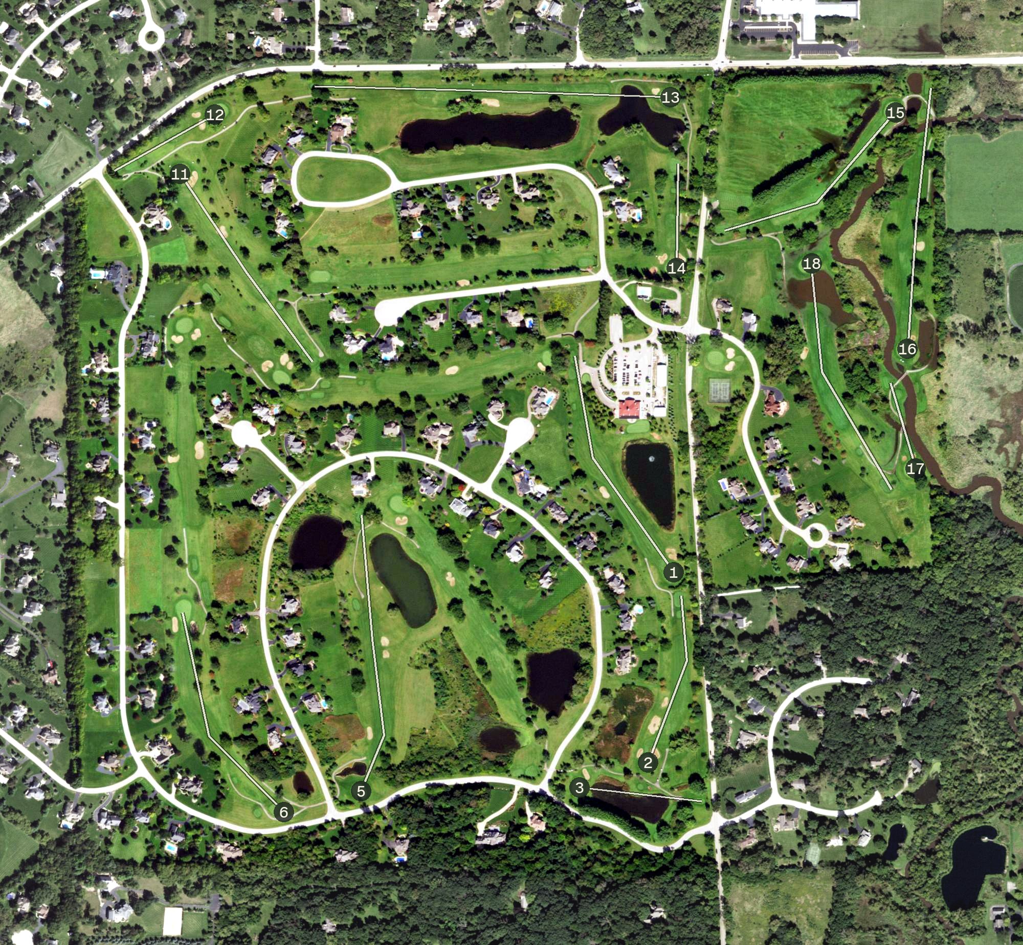 Aerial view of The Hawk Country Club, IL