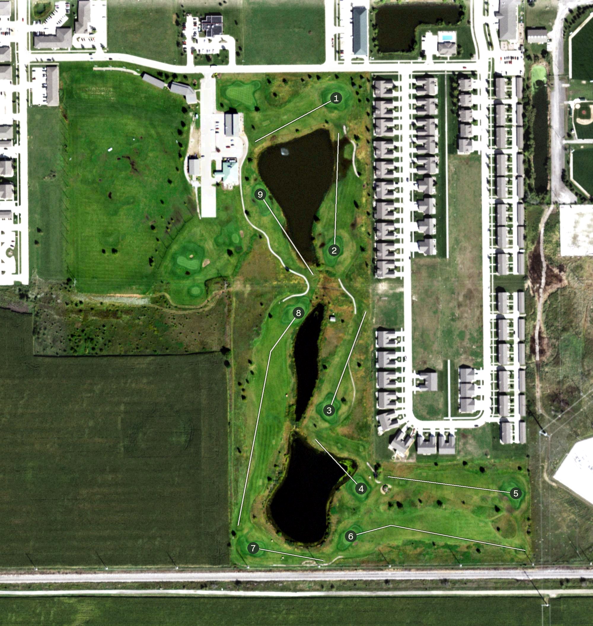 Aerial view of The Links at Ireland Grove, IL