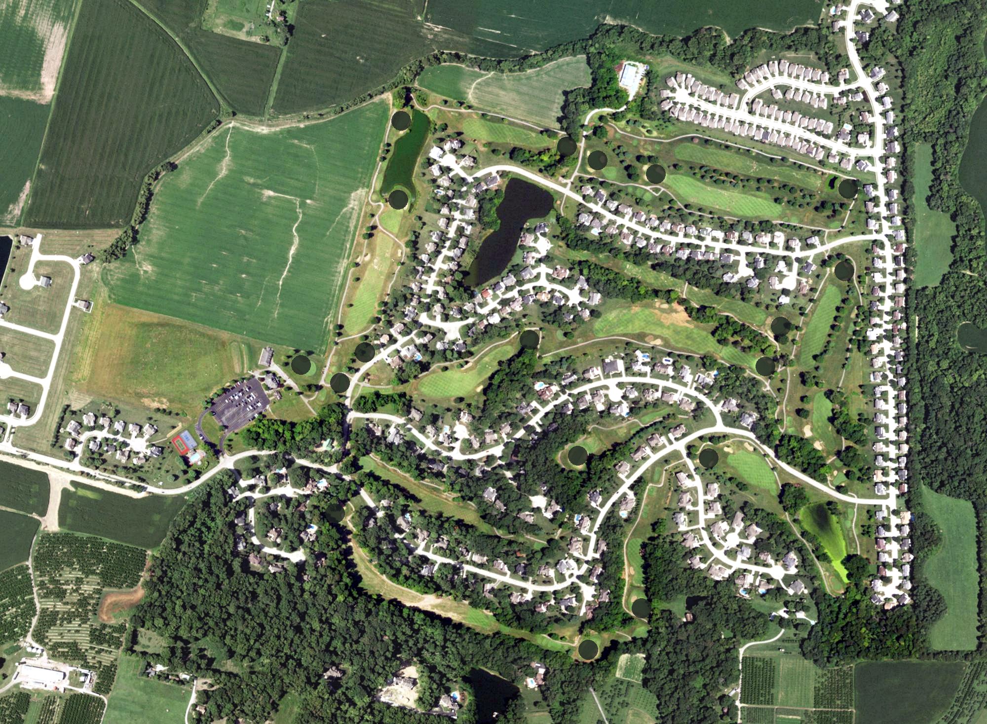 Aerial view of The Orchards Golf Course, IL