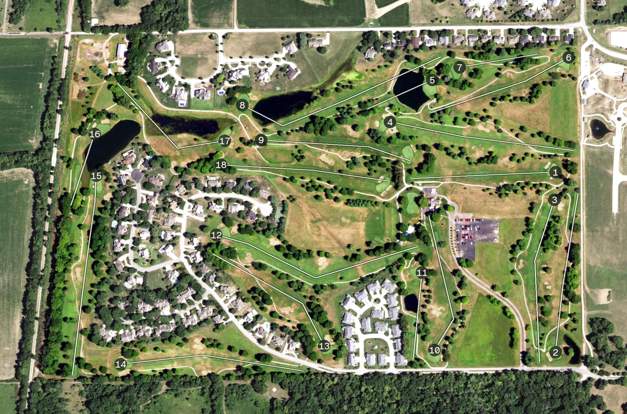 Aerial view of The Rail Golf Course, IL