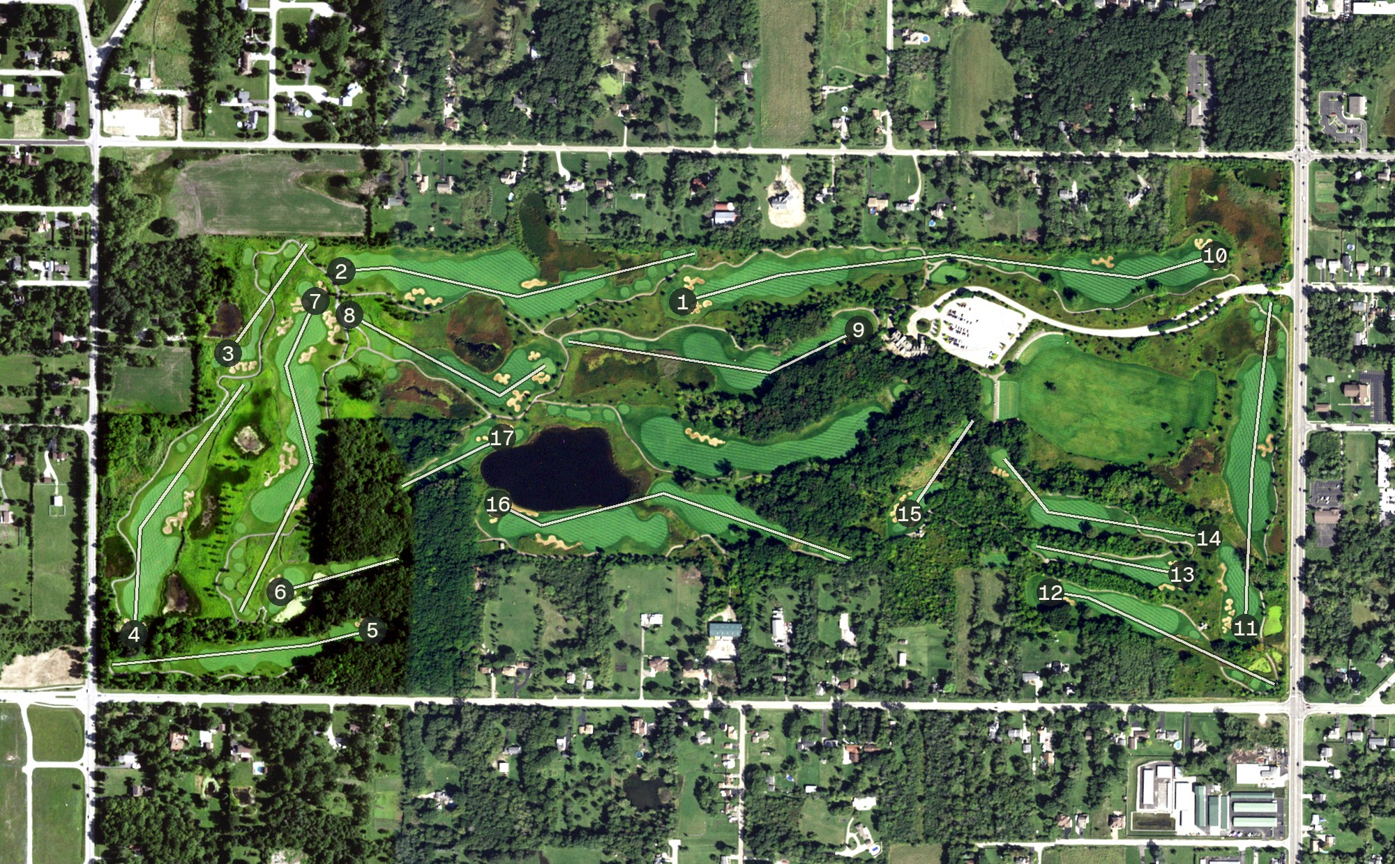 Aerial view of Thunderhawk Golf Club, IL