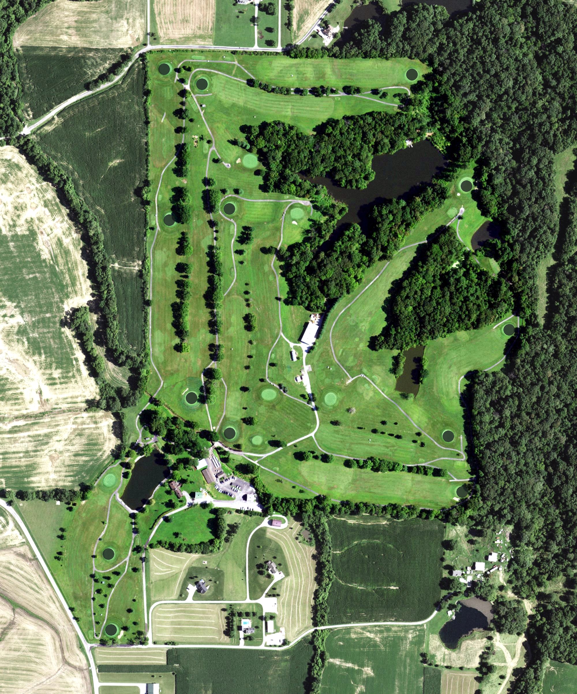 Aerial view of Triple Lakes Golf Course, IL