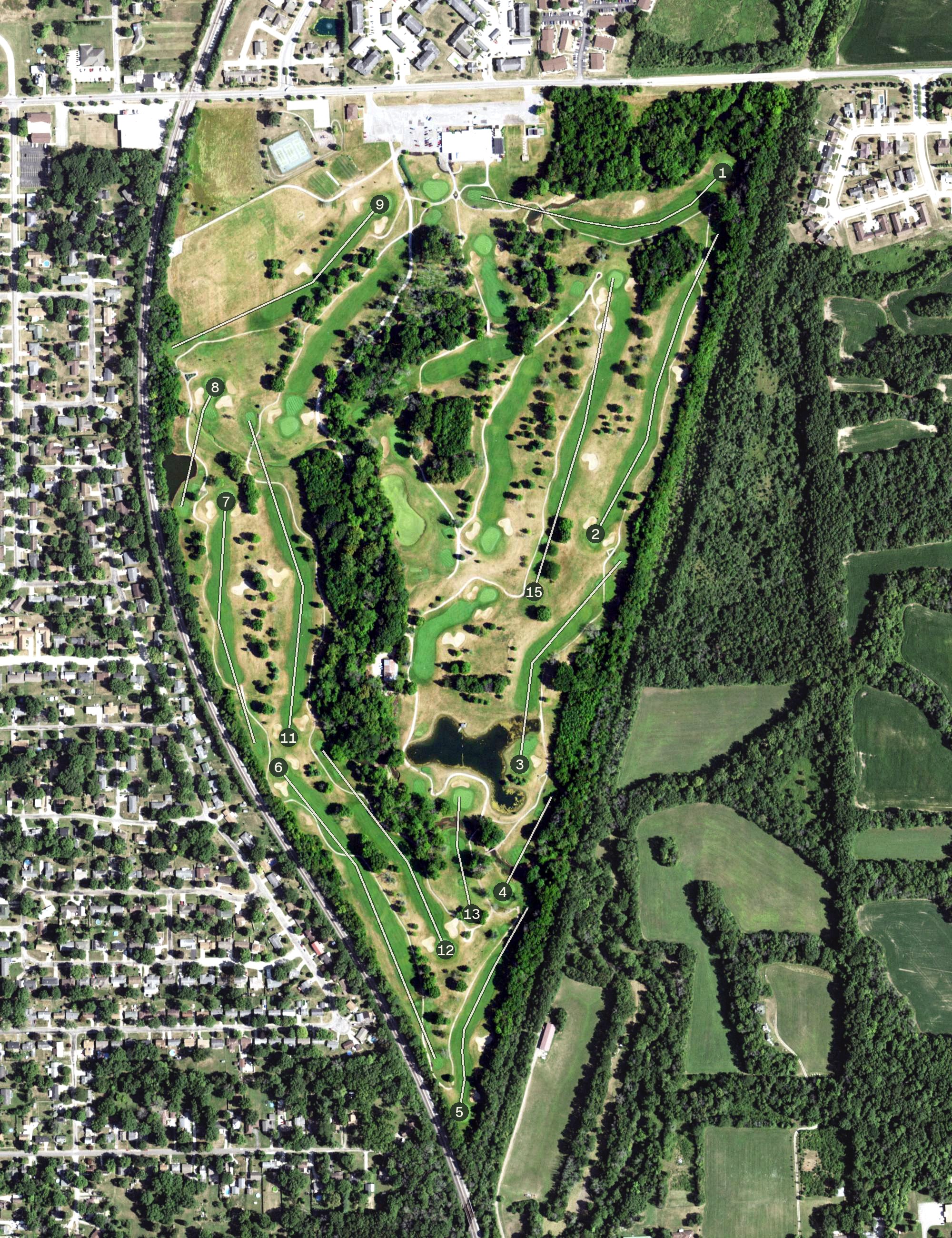 Aerial view of Turtle Run Golf Course, IL