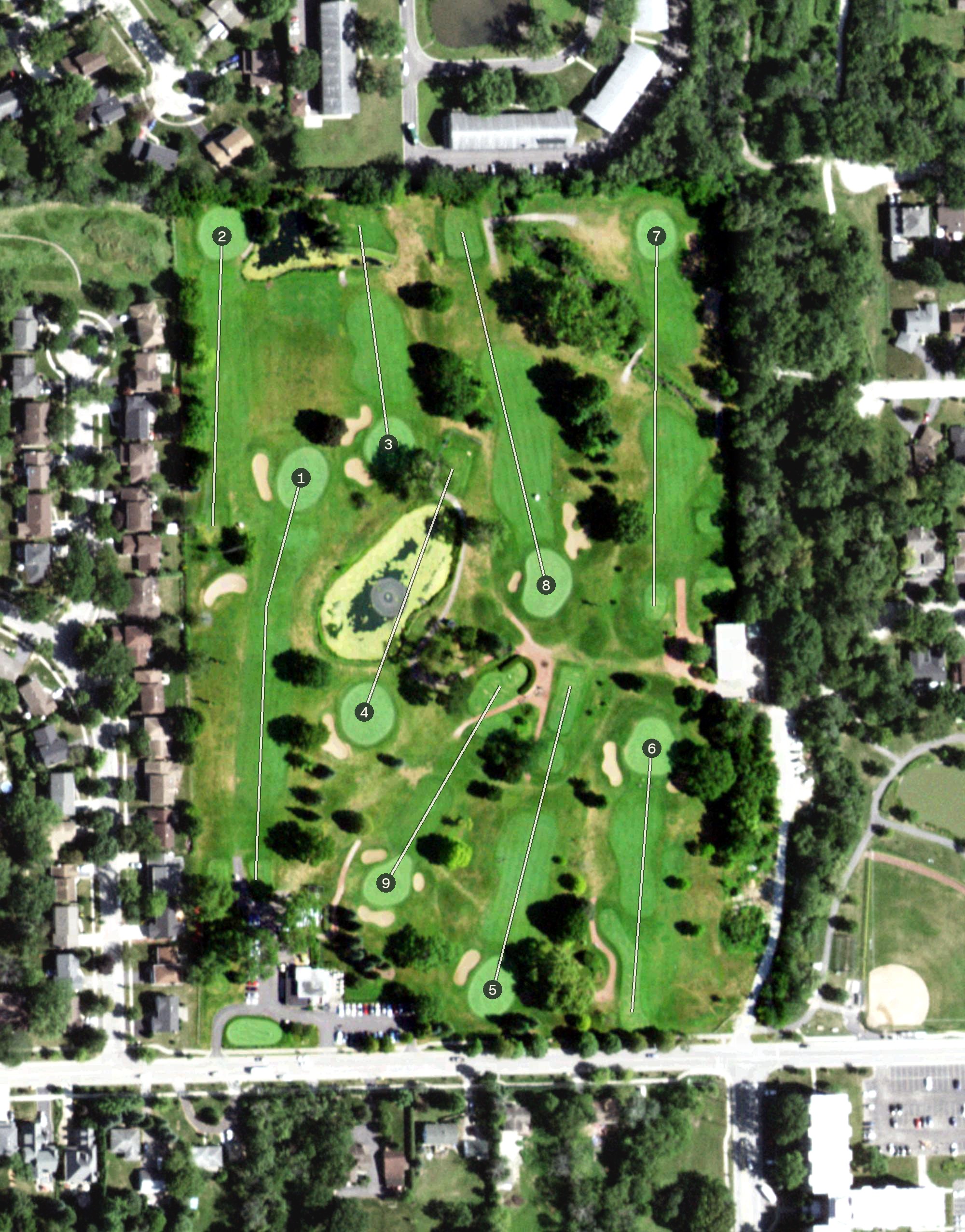Aerial view of Twin Lakes Golf Course, IL