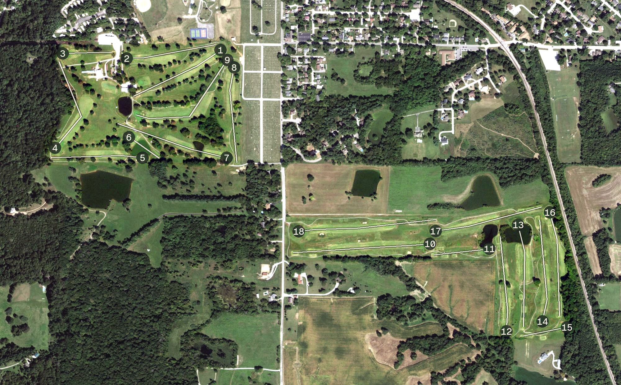 Aerial view of Union County Country Club, IL