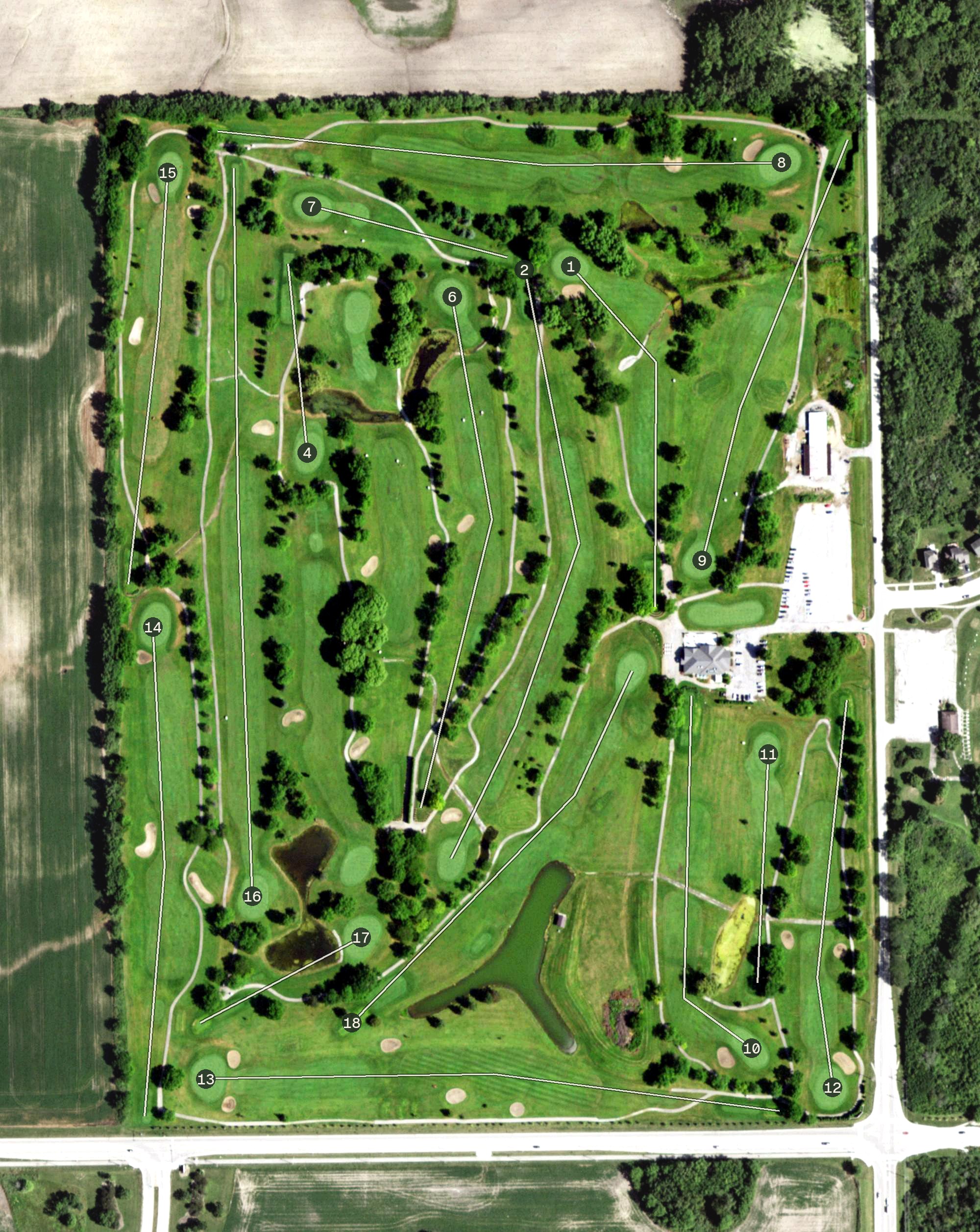 Aerial view of University Golf Club, IL