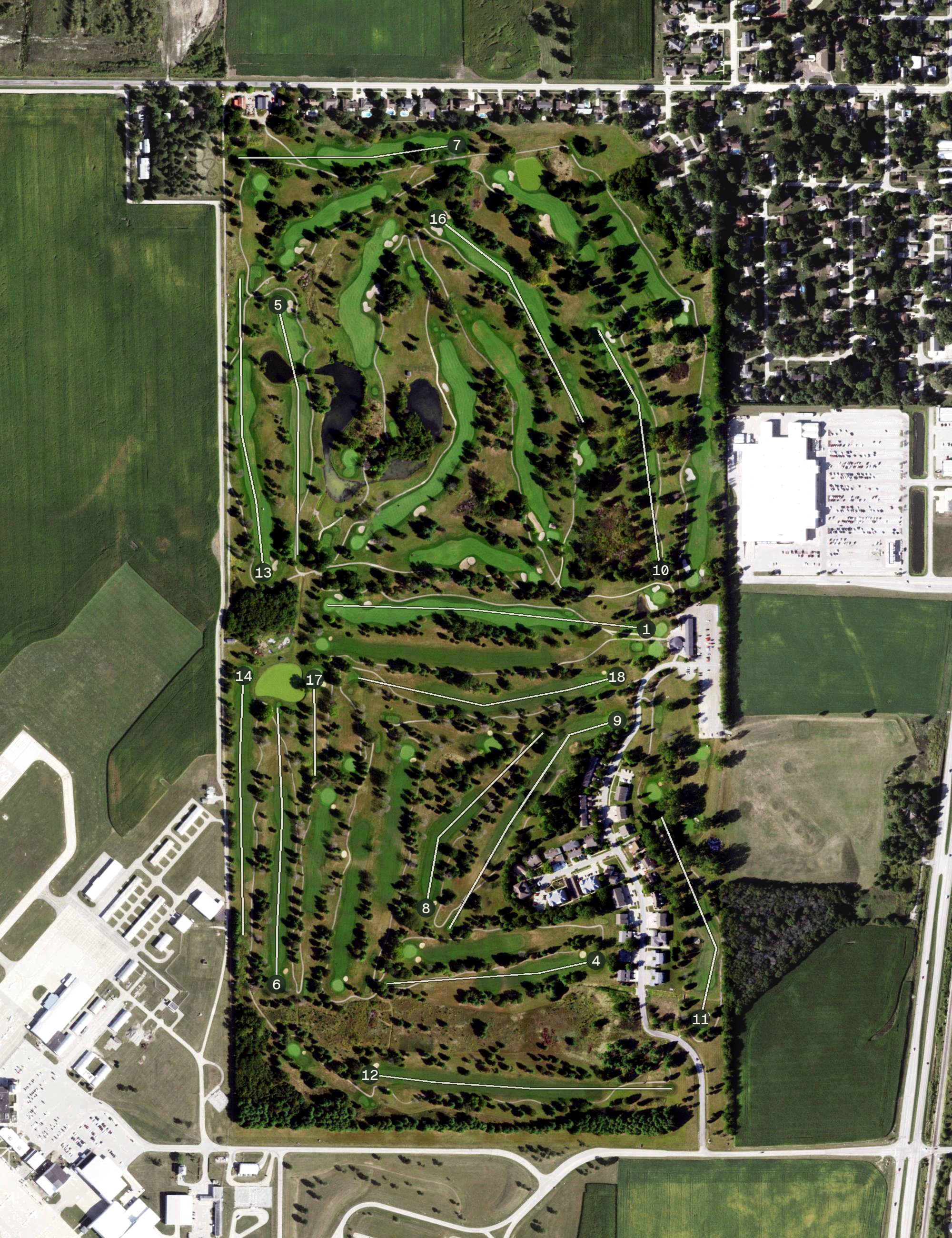 Aerial view of University of Illinois Golf Course, IL