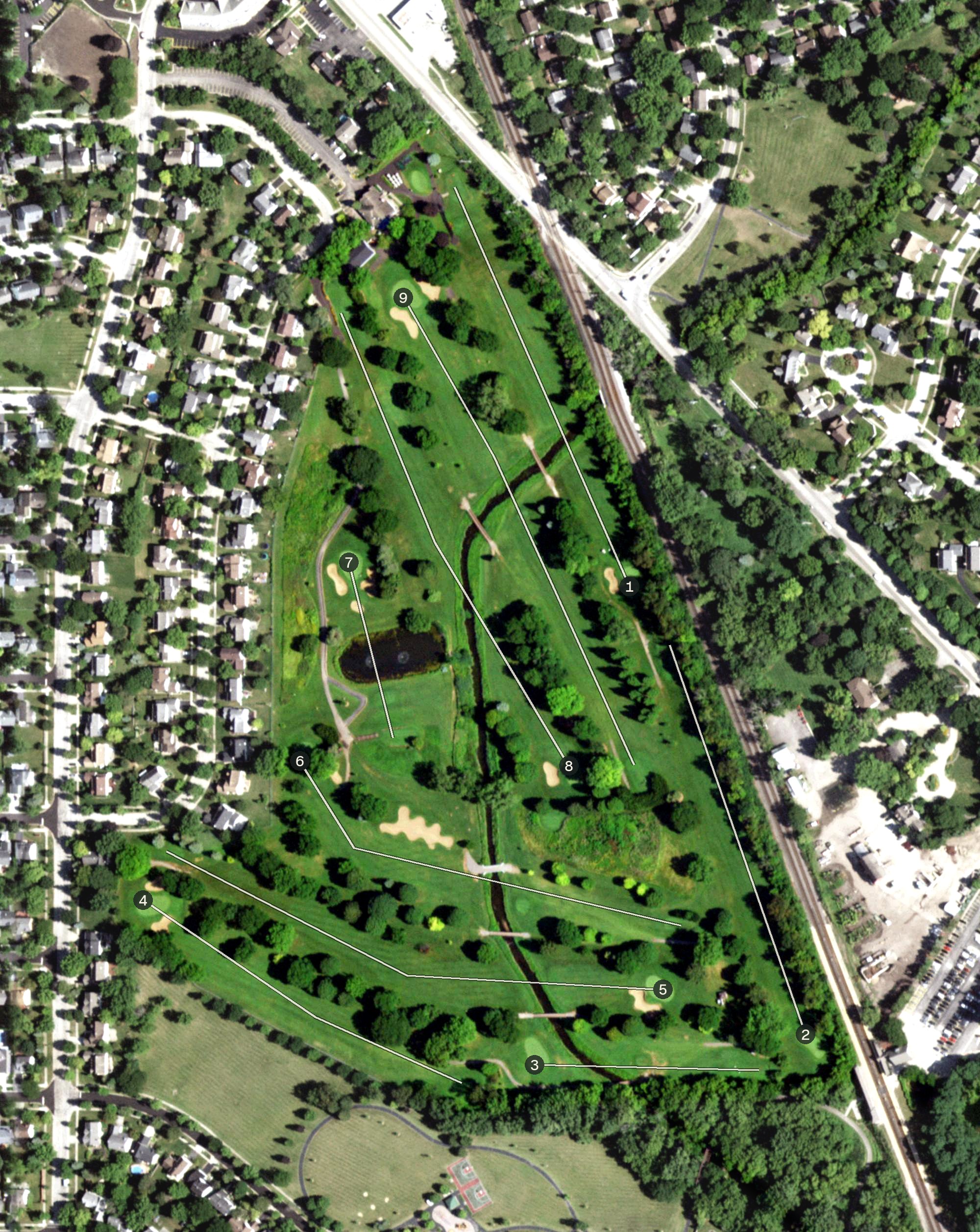 Aerial view of Vernon Hills Golf Course, IL
