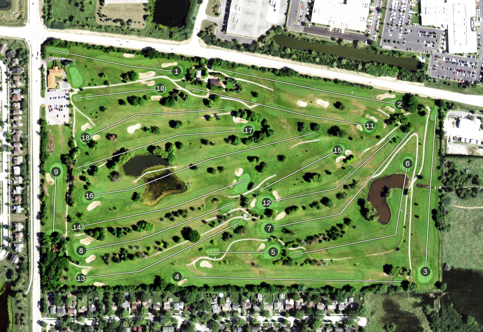 Aerial view of Village Green Country Club, IL