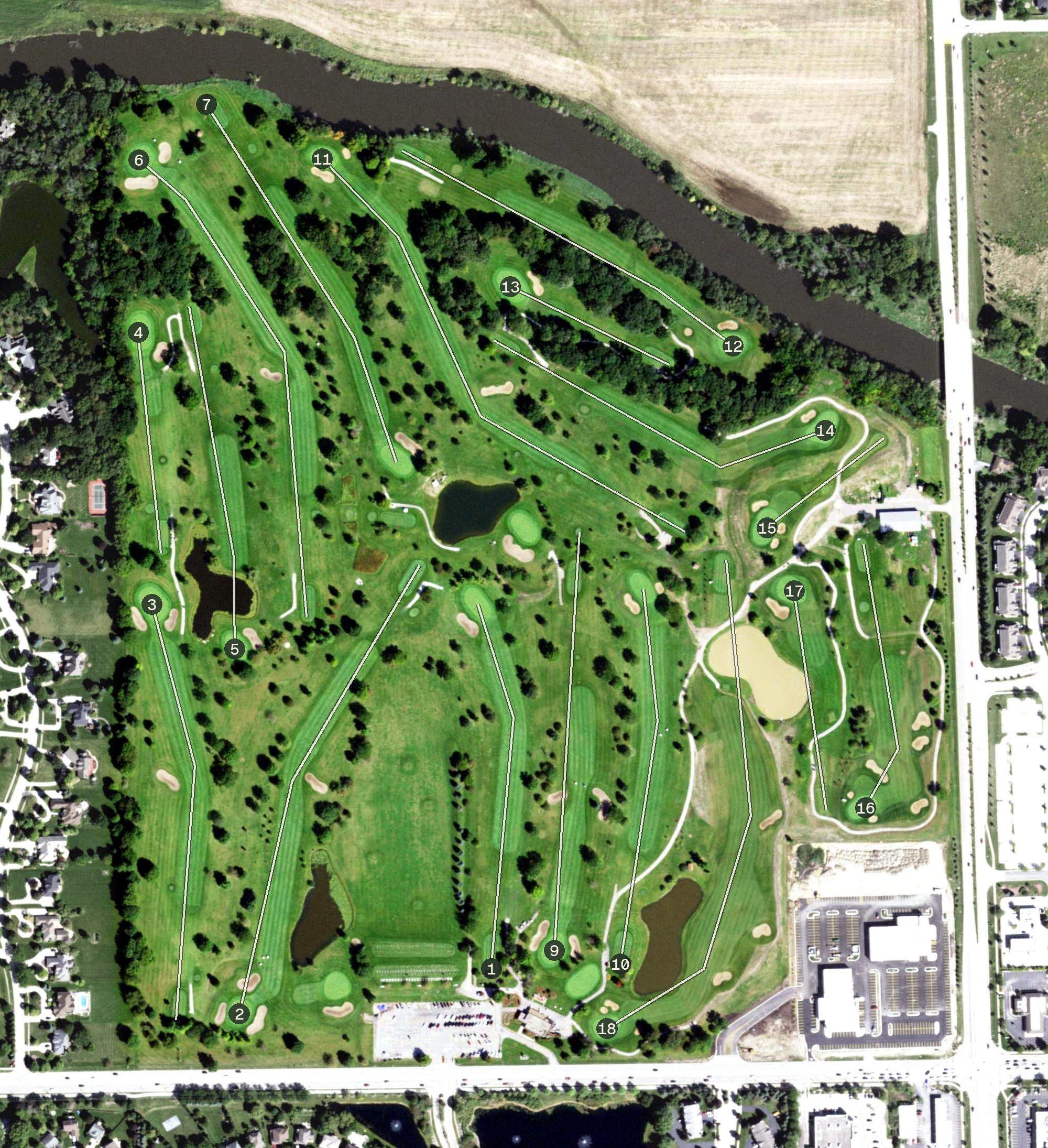 Aerial view of Wedgewood Golf Course, IL