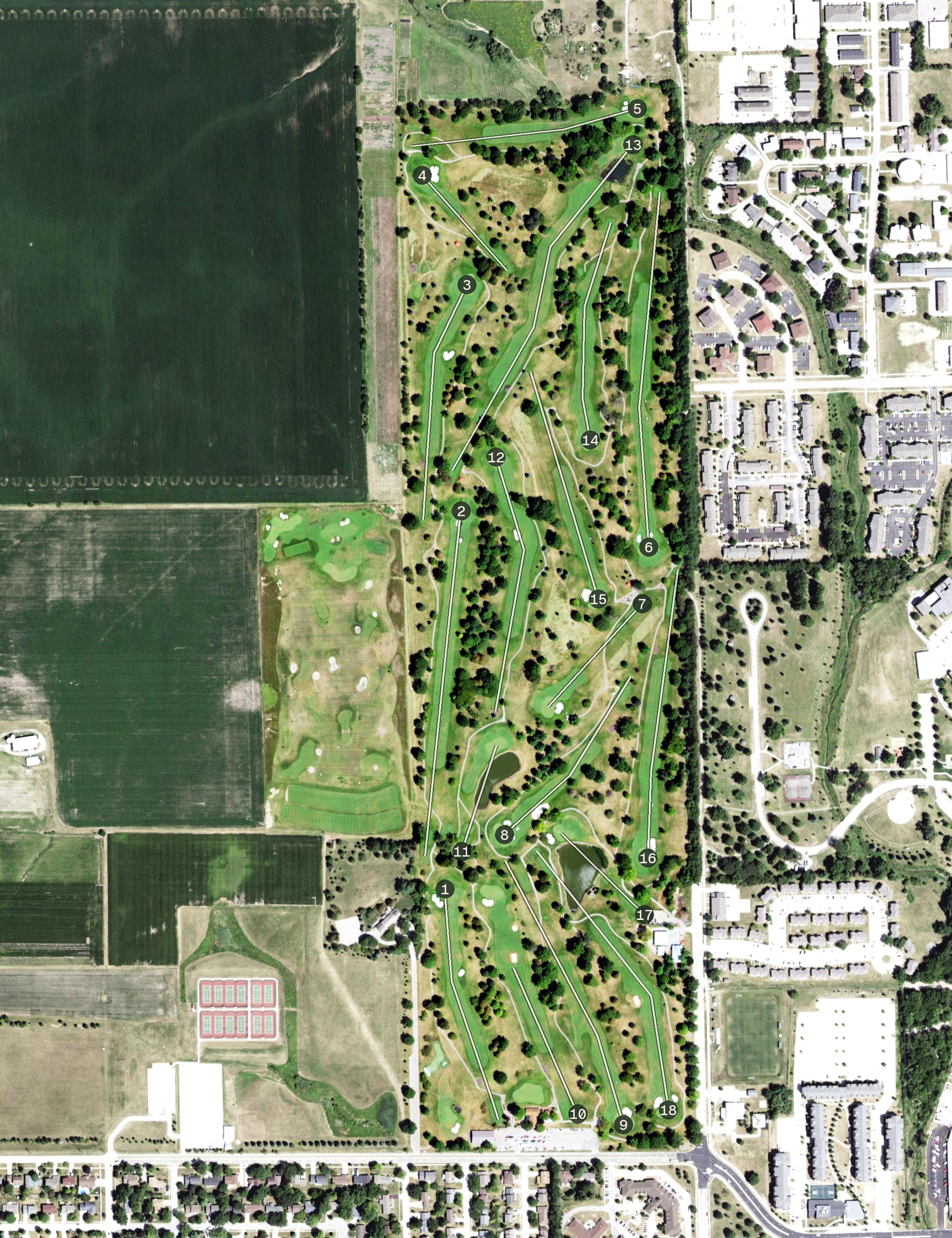 Aerial view of Weibring Golf Club, IL