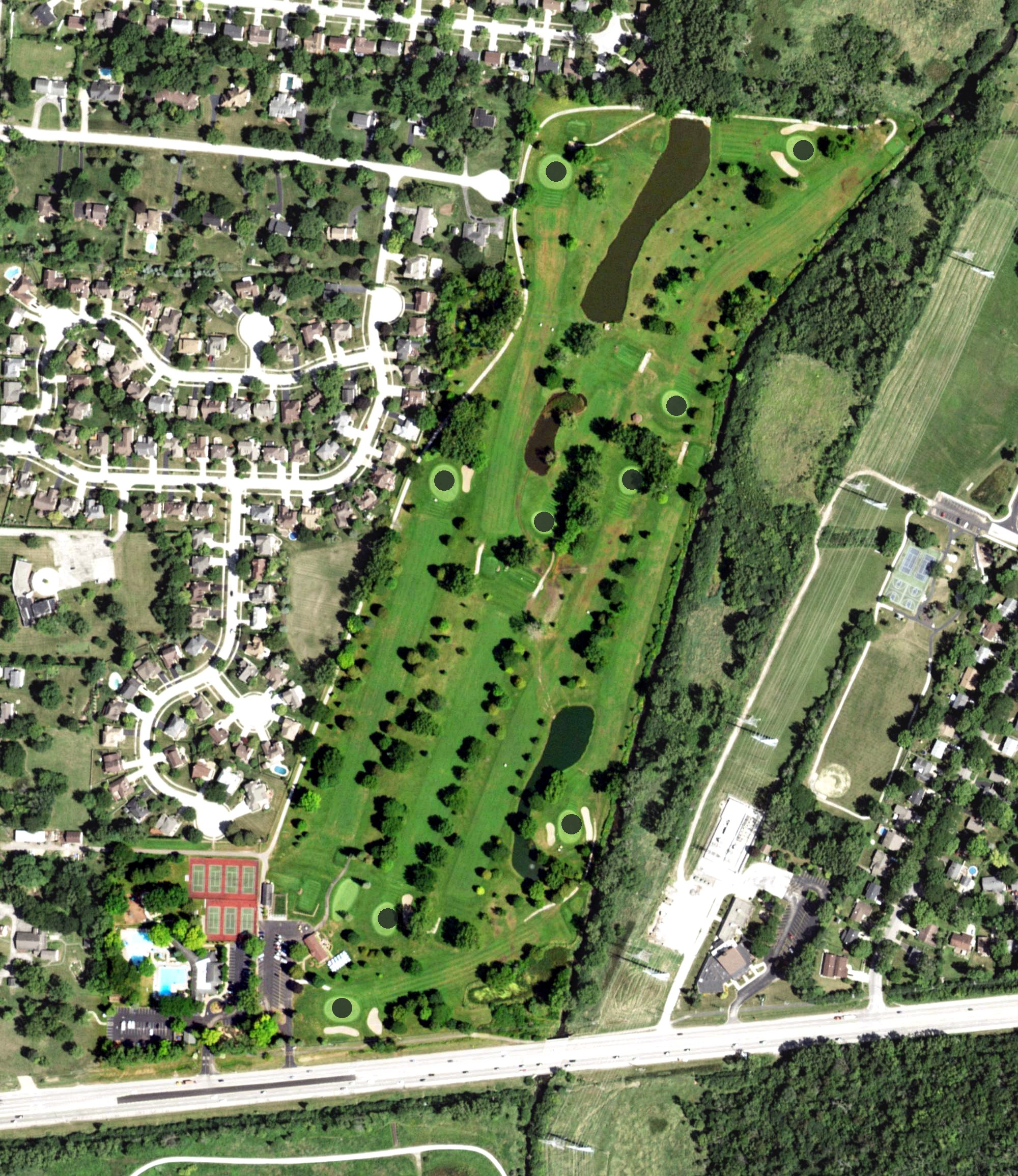 Aerial view of Western Acres Golf Course, IL