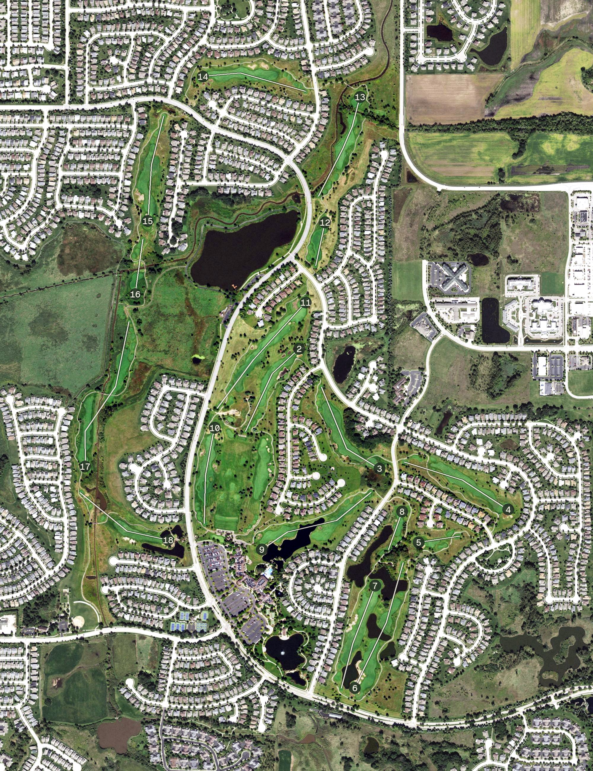 Aerial view of Whisper Creek Country Club, IL