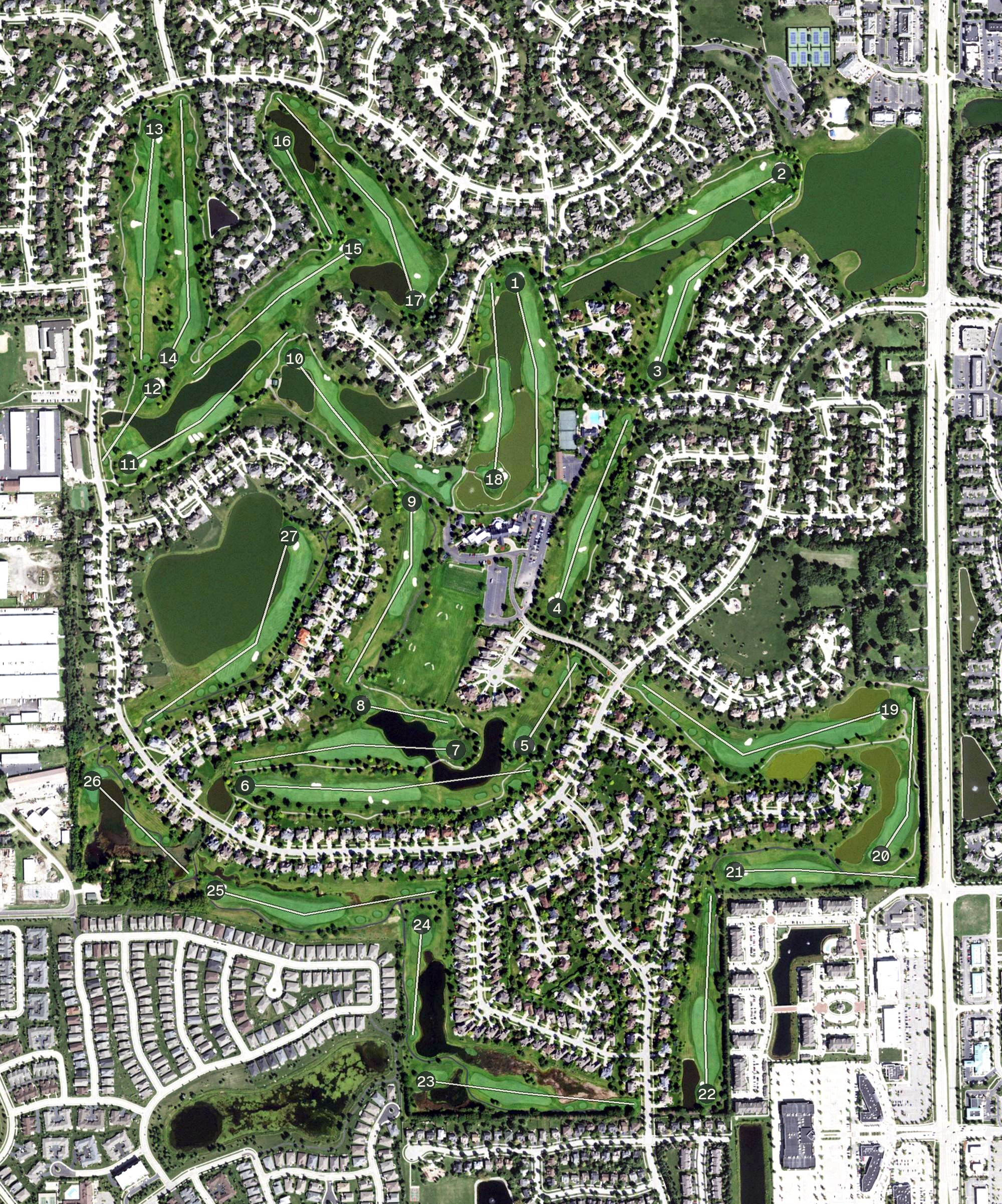 Aerial view of White Eagle Golf Club, IL