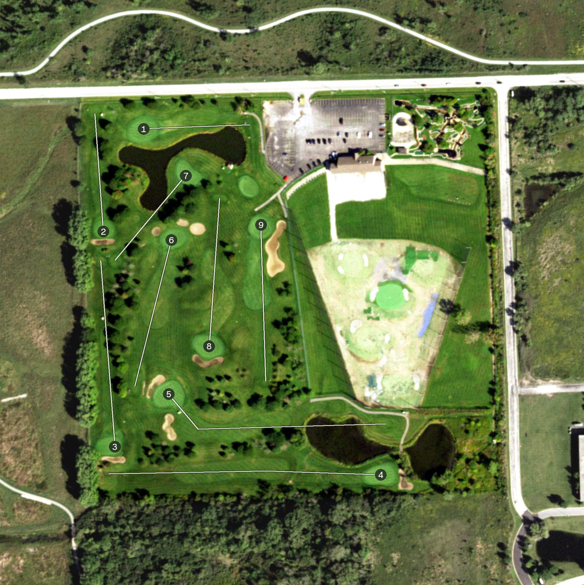 Aerial view of White Mountain Golf Park, IL