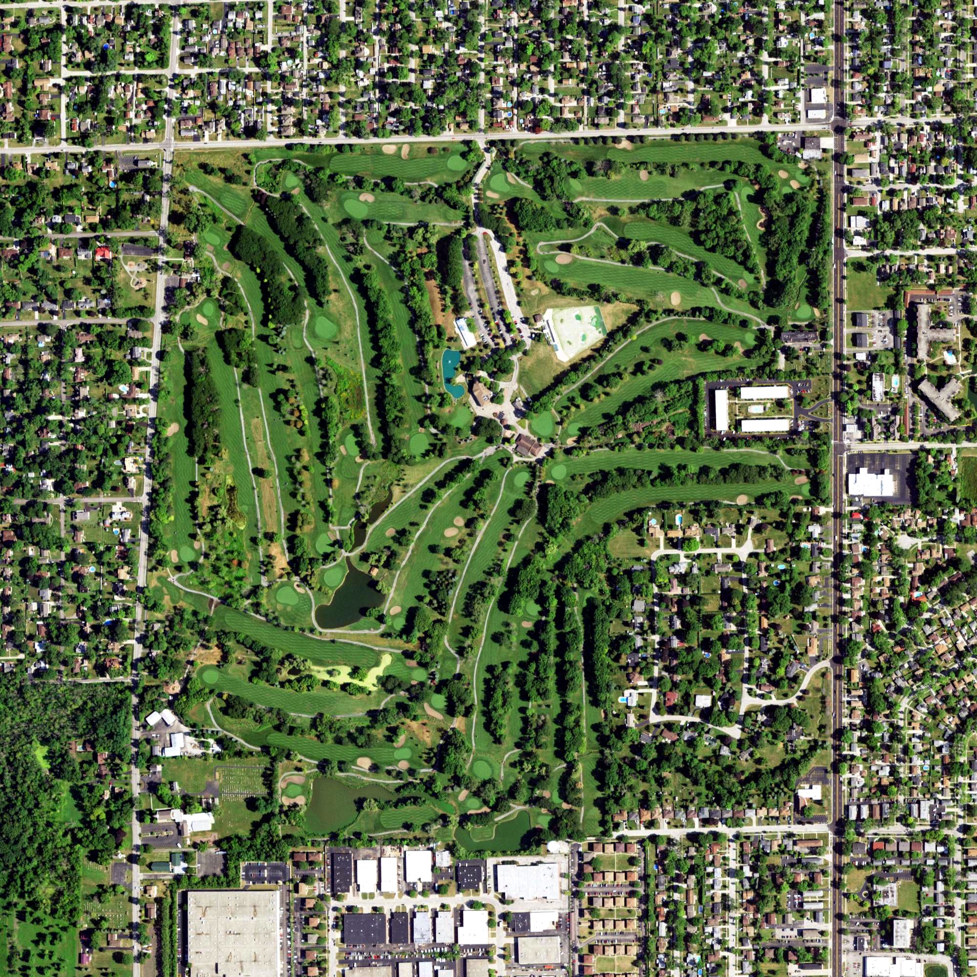 Aerial view of White Pines Golf Club, IL