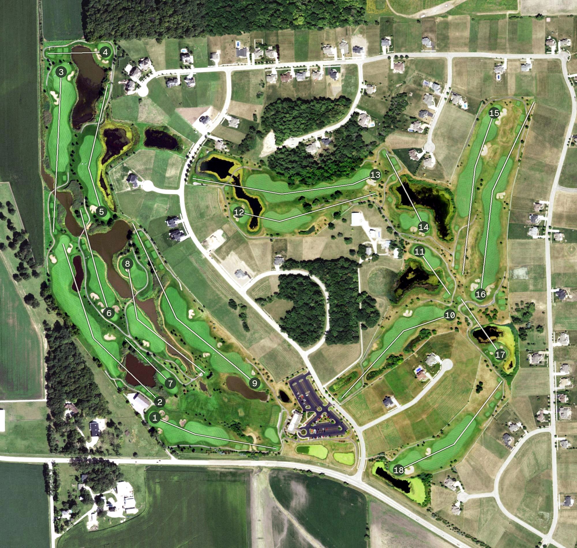 Aerial view of Whitetail Ridge Golf Course, IL