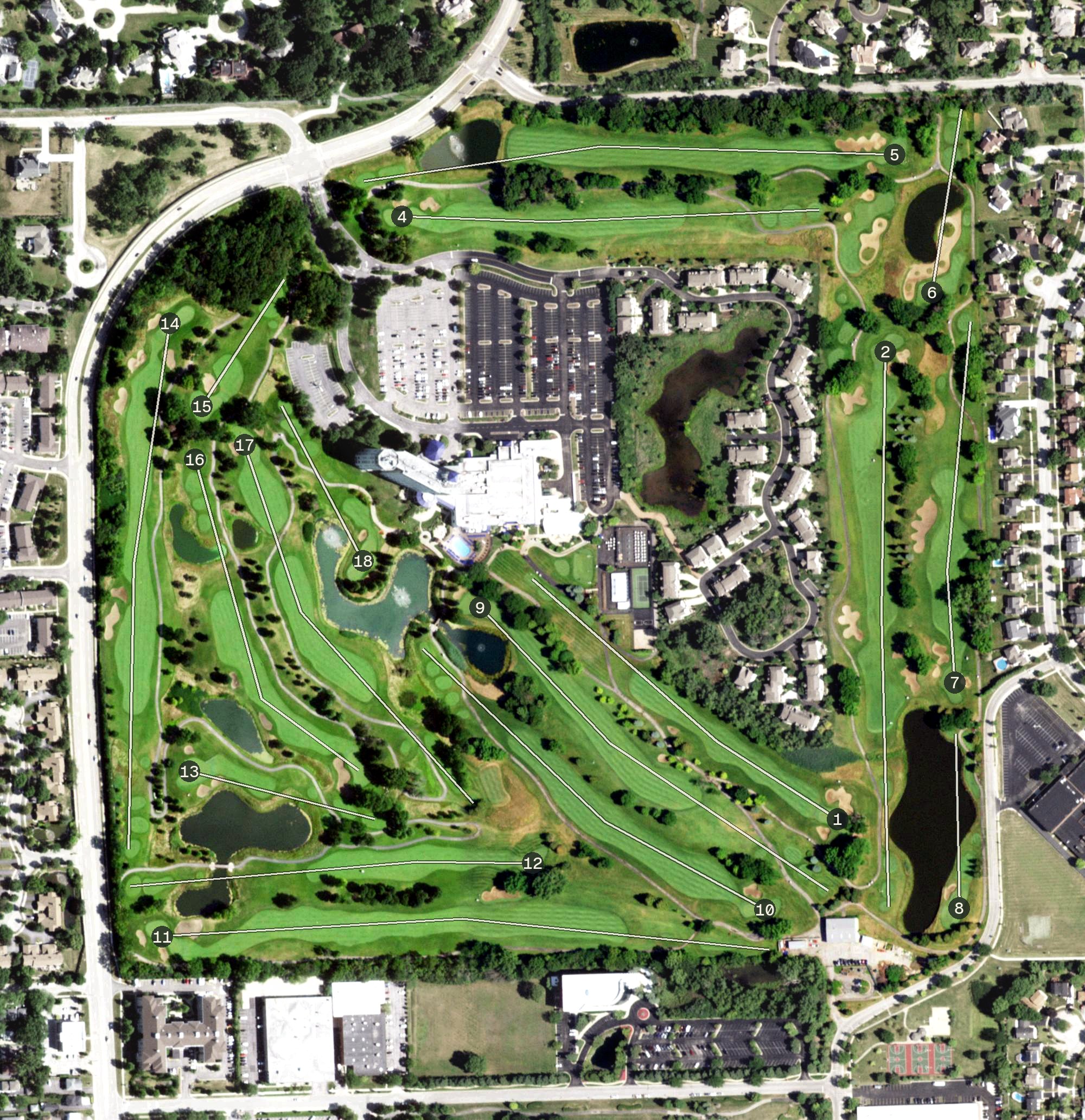 Aerial view of Willow Crest Golf Club, IL