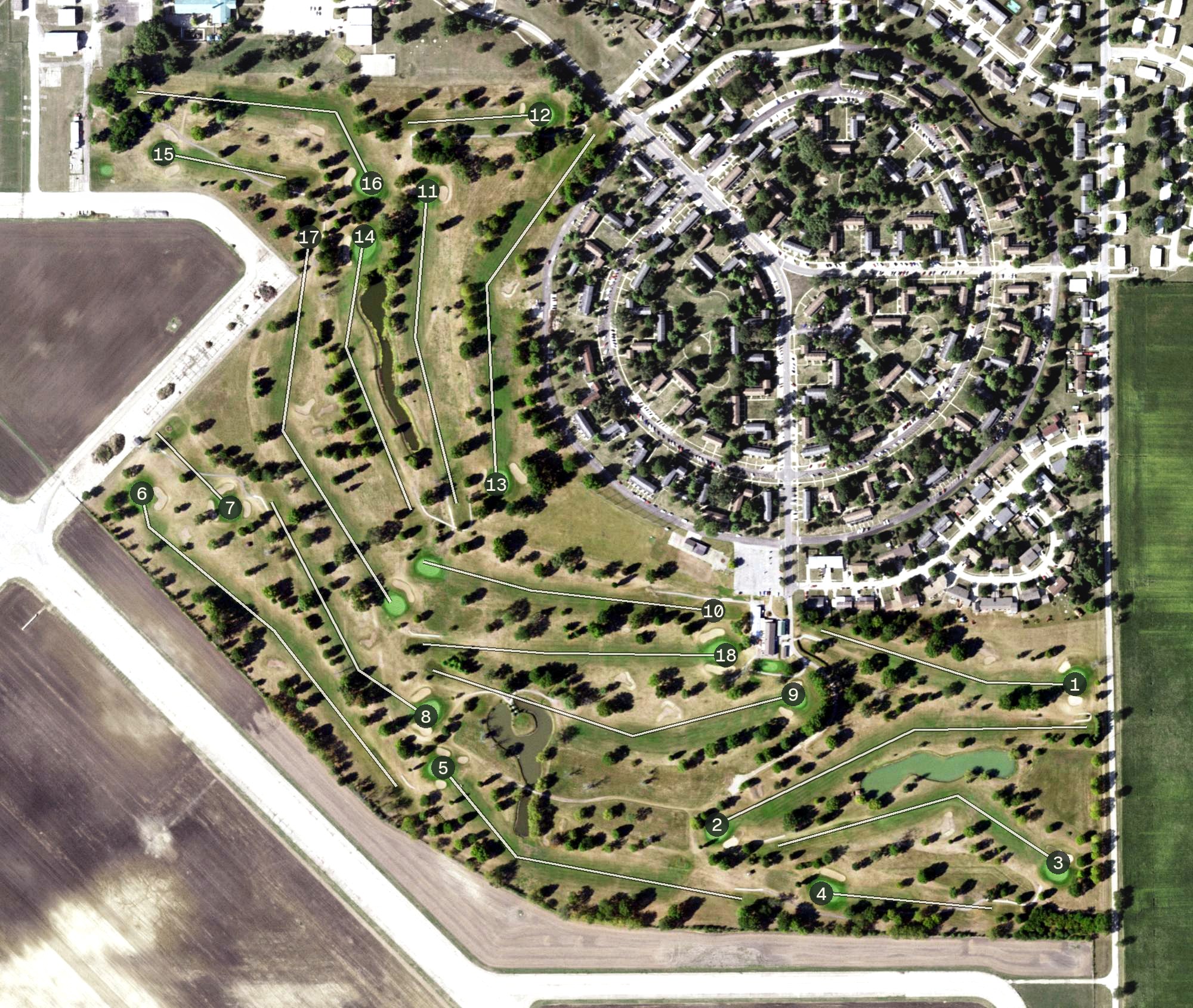Aerial view of Willow Pond Golf Course, IL