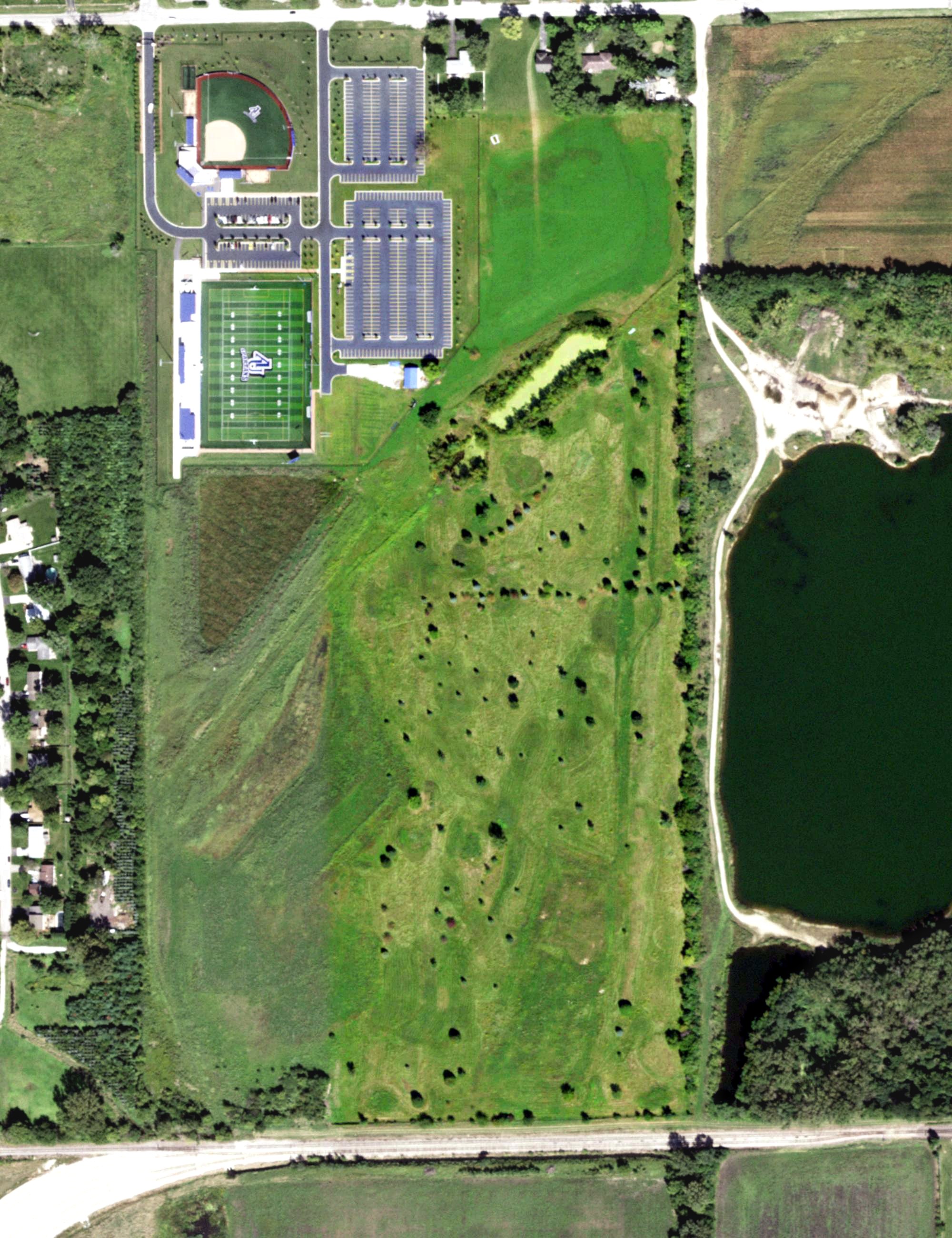 Aerial view of Wolf Run Golf Course, IL