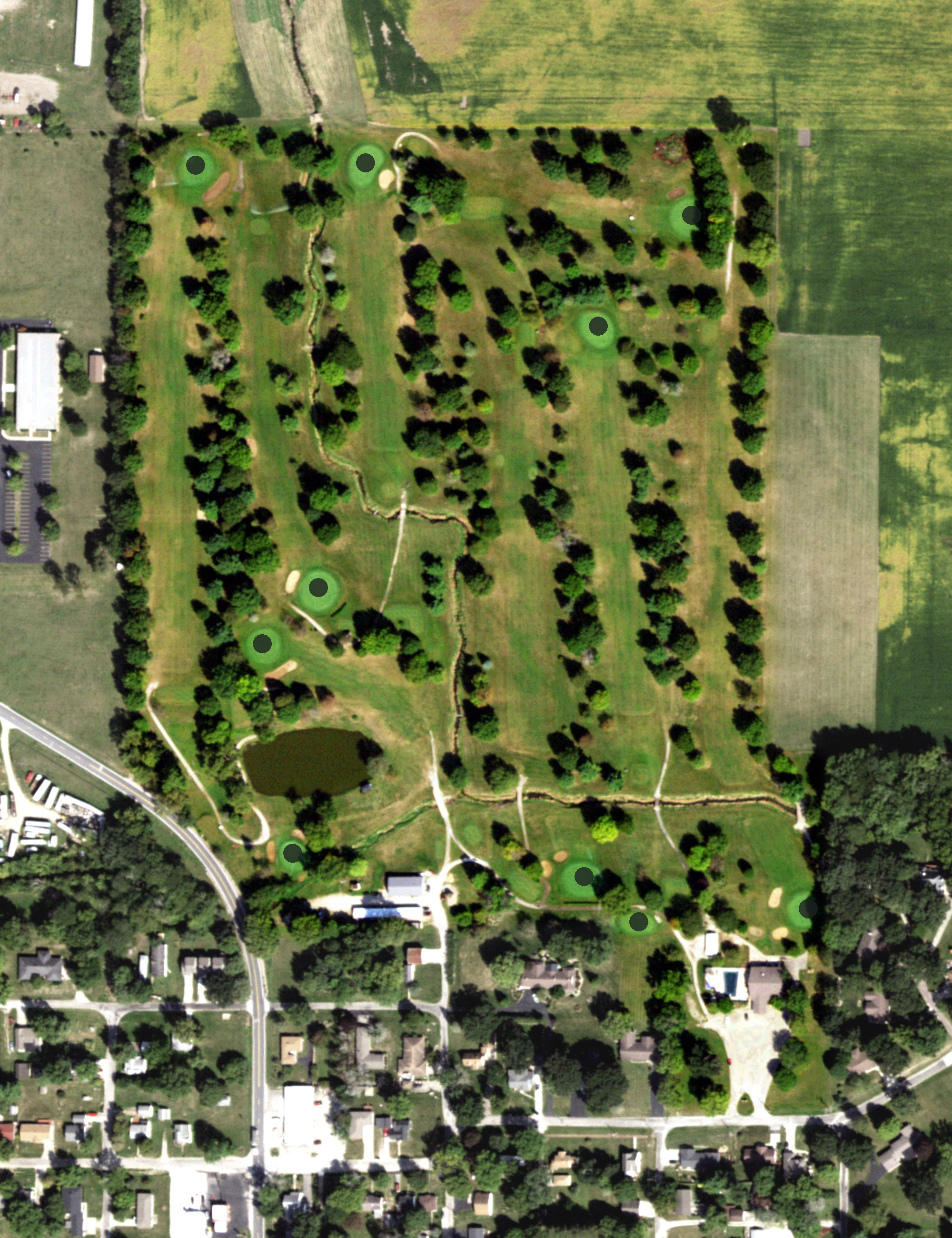 Aerial view of Woodlawn Country Club, IL