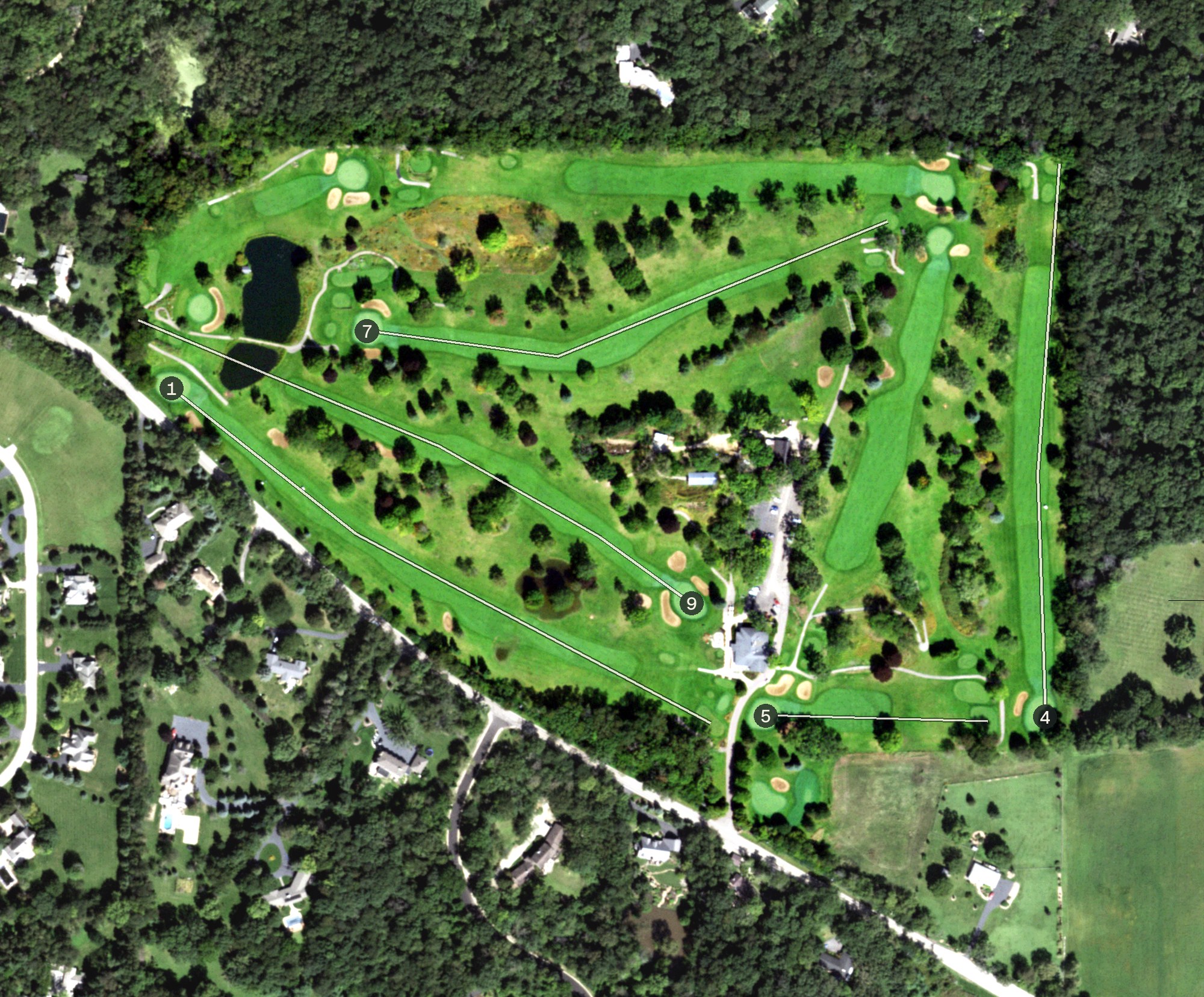 Aerial view of Woodstock Golf Club, IL