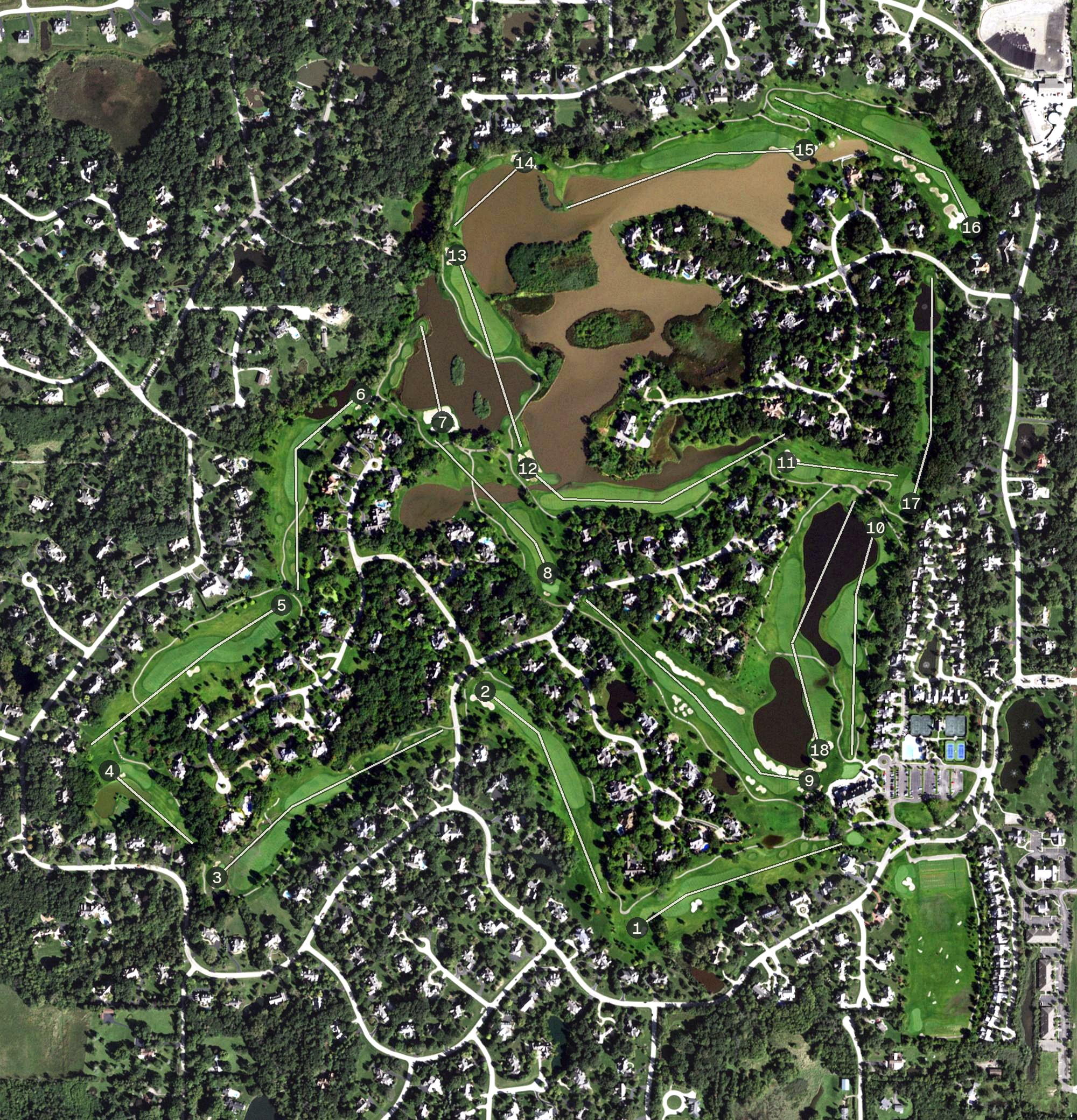 Aerial view of Wynstone Golf Club, IL