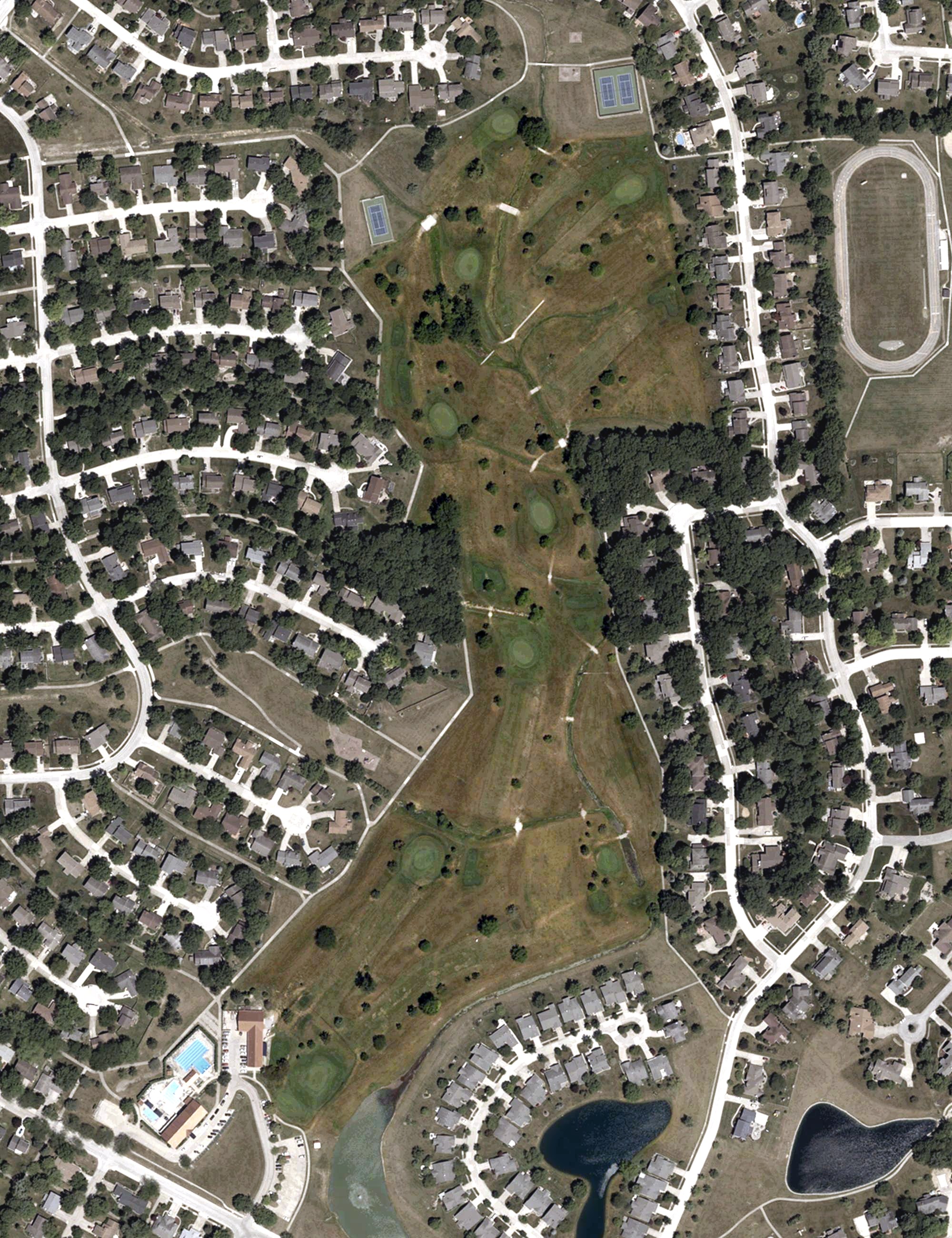 Aerial view of Arlington Park Golf Course, IN