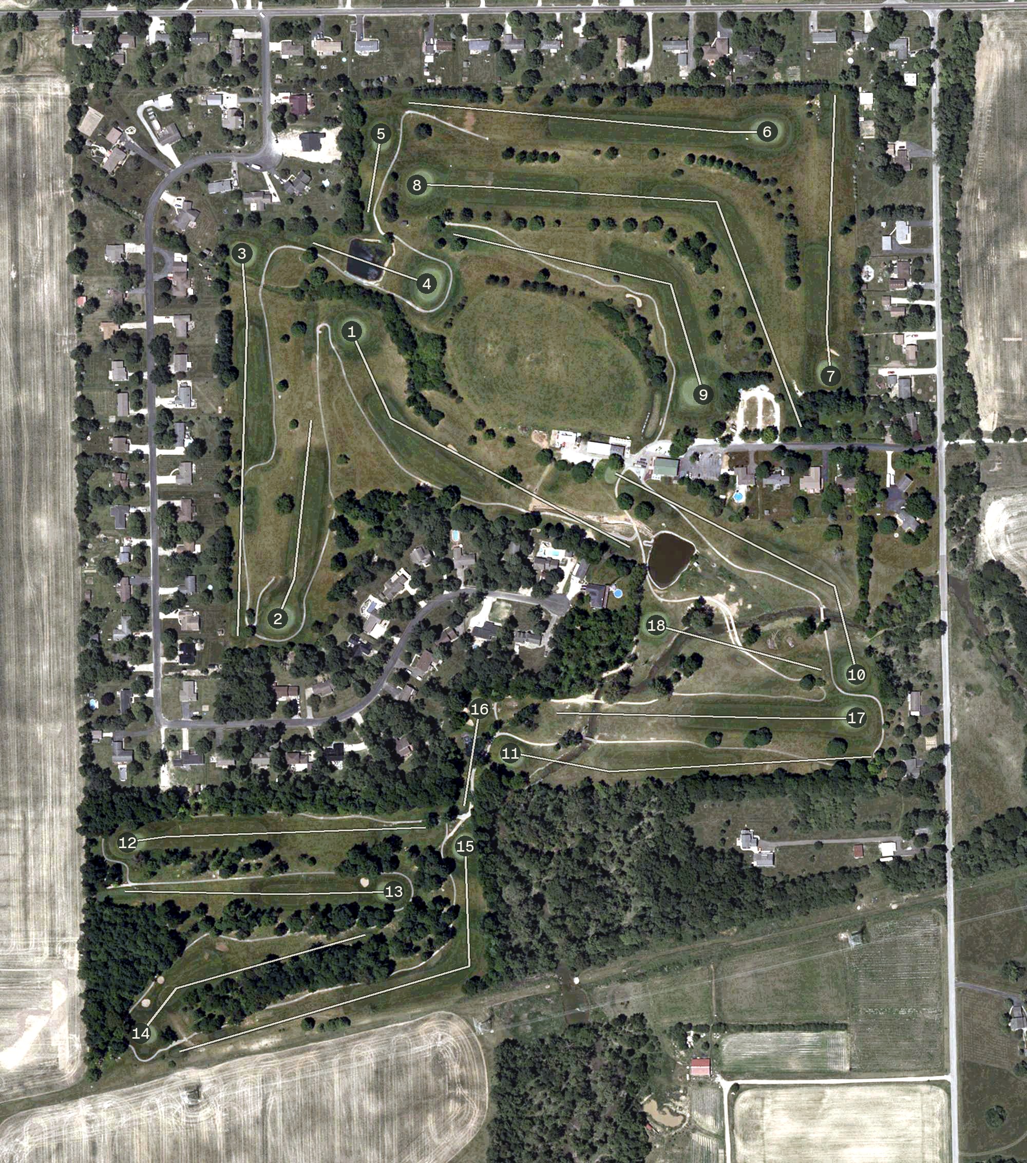 Aerial view of Arrowhead Golf Course, IN