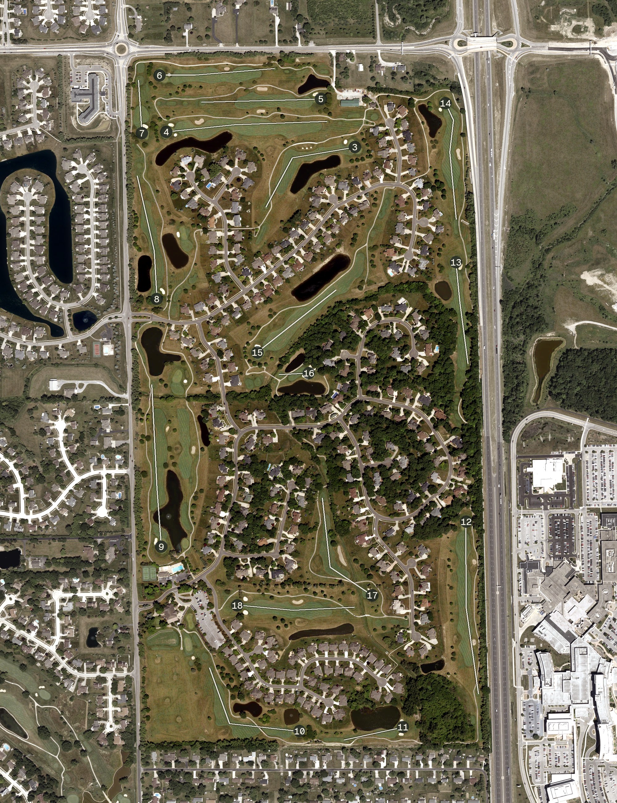 Aerial view of Autumn Ridge Golf, IN