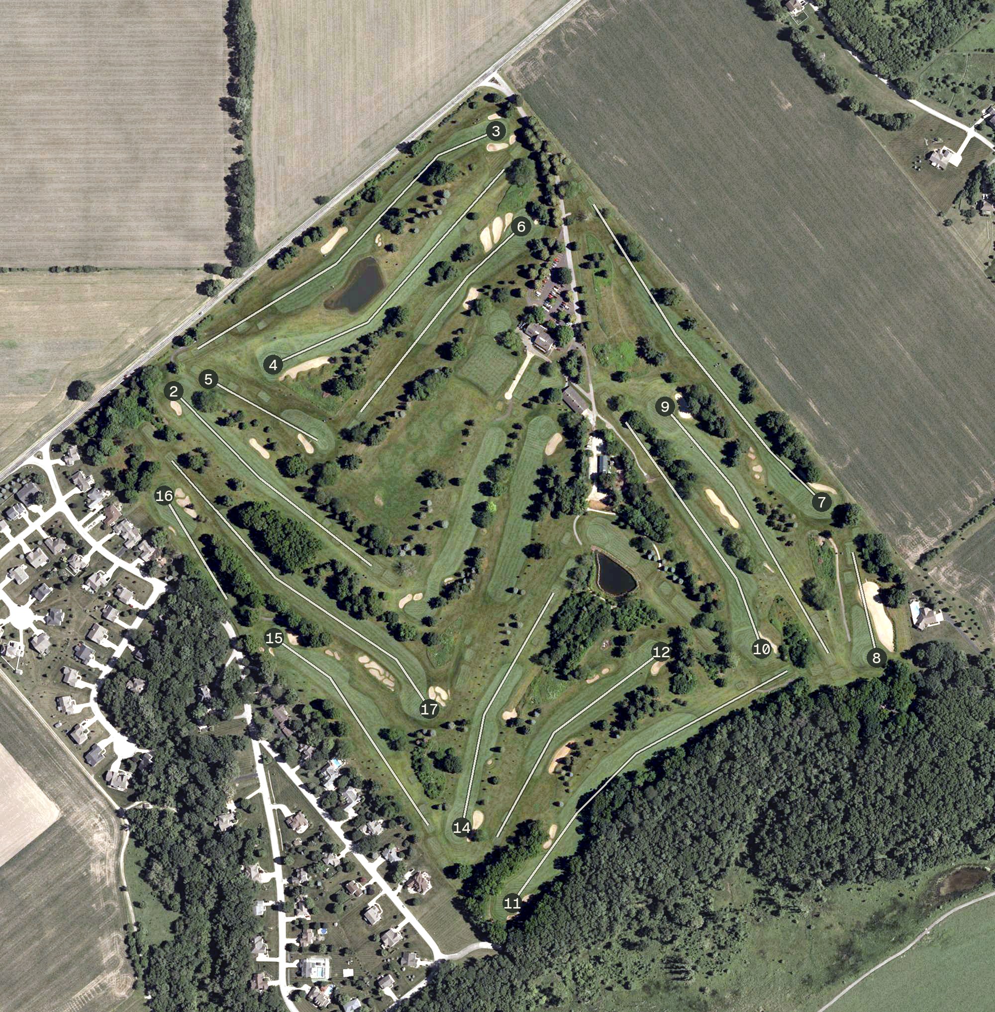 Aerial view of Battle Ground Golf Club LLC, IN