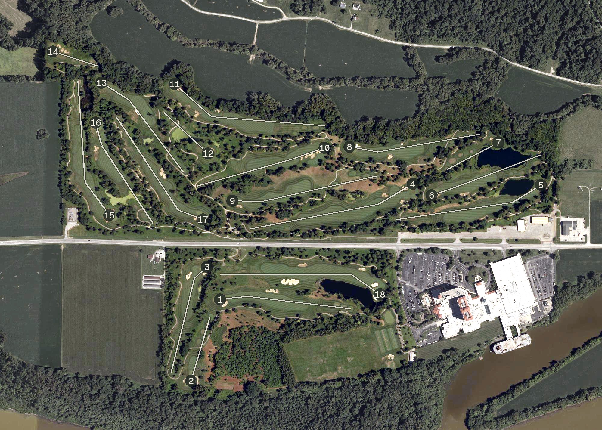 Aerial view of Belterra Golf Course, IN
