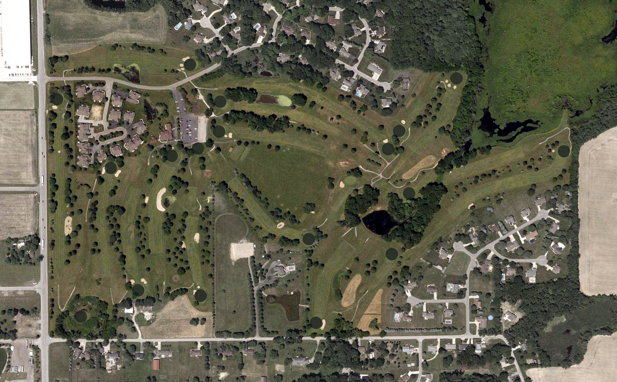 Aerial view of Briar Leaf Golf Club, IN