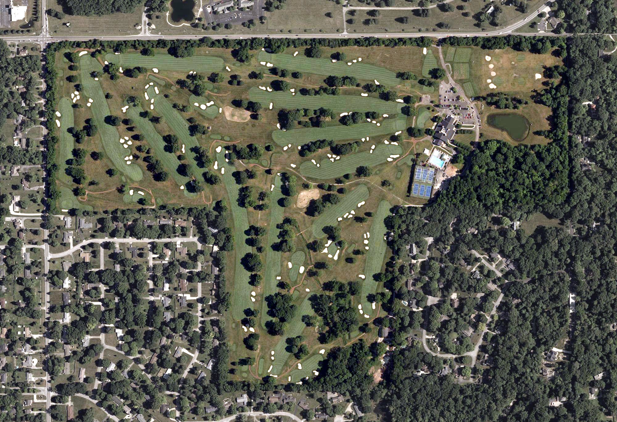 Aerial view of Broadmoor Country Club, IN