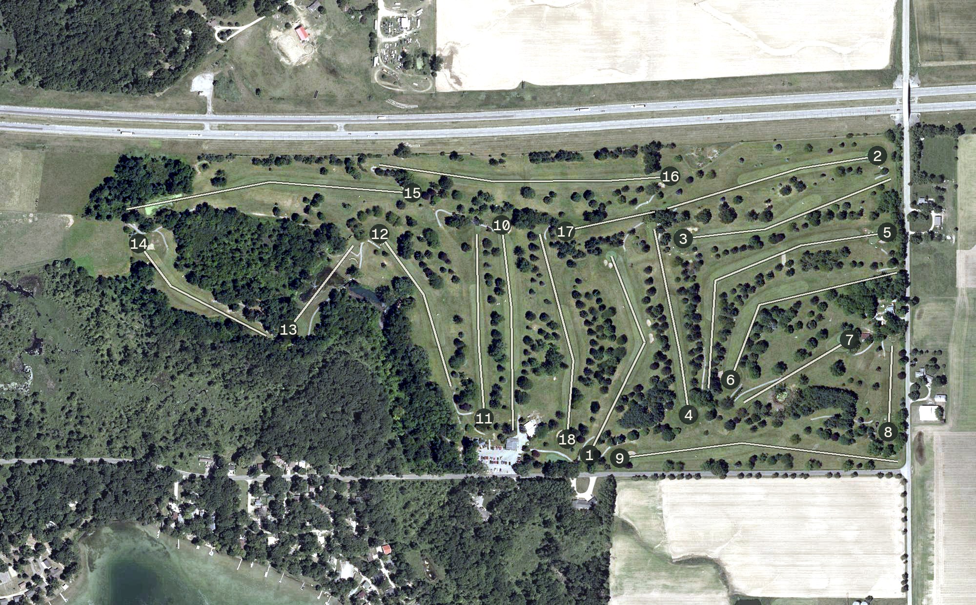 Aerial view of Cedar Lake Golf Club, IN