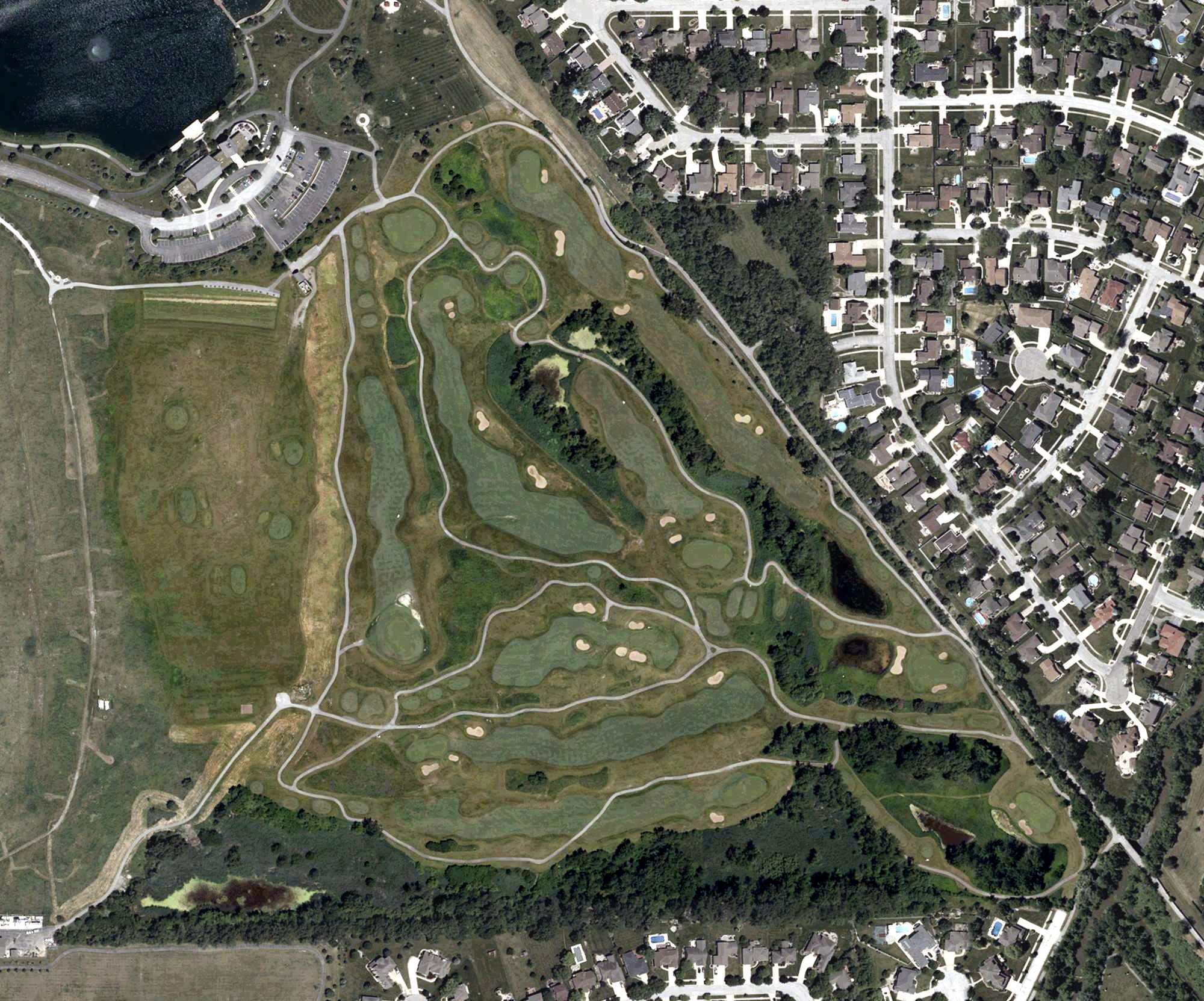 Aerial view of Centennial Park 9-Hole Golf Course, IN
