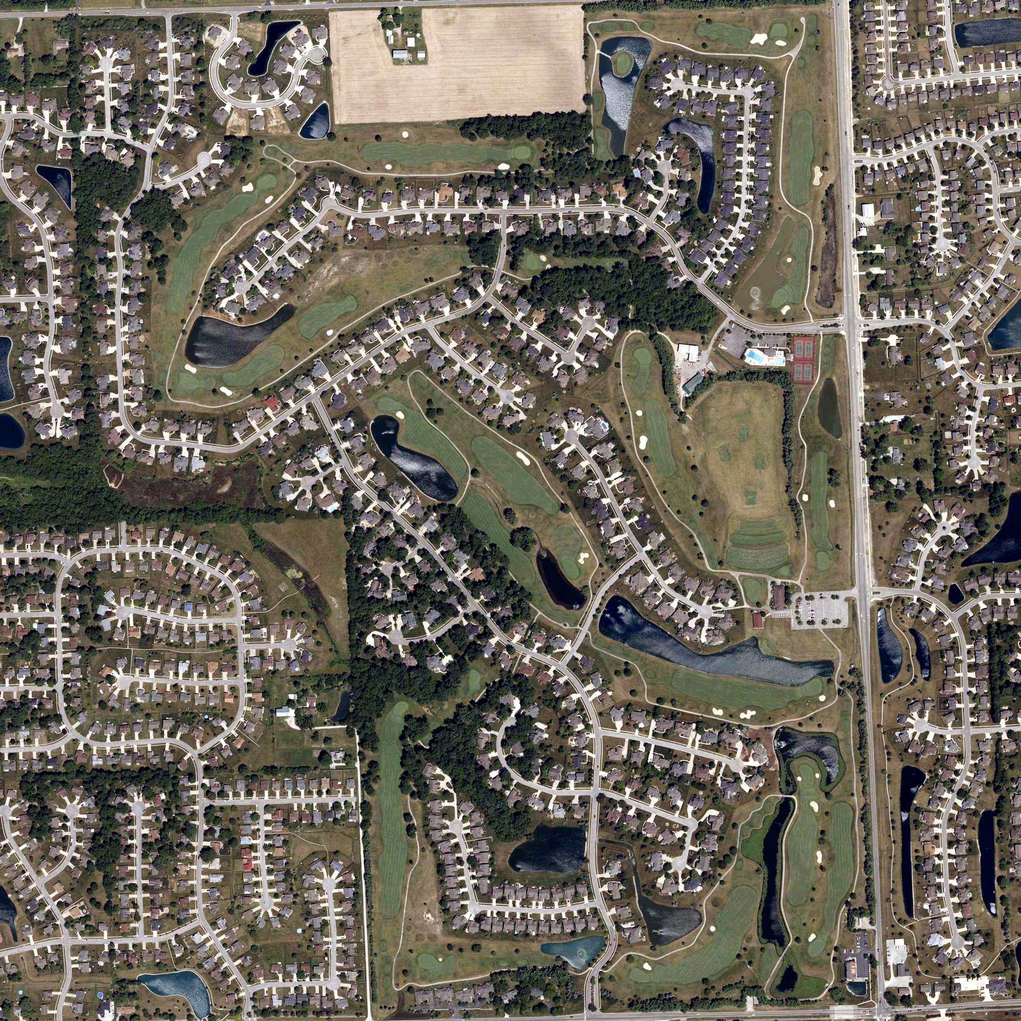 Aerial view of Cherry Hill Golf Club, IN