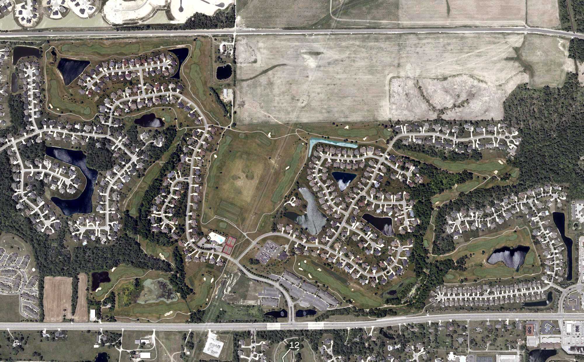 Aerial view of Chestnut Hills Golf Club, IN