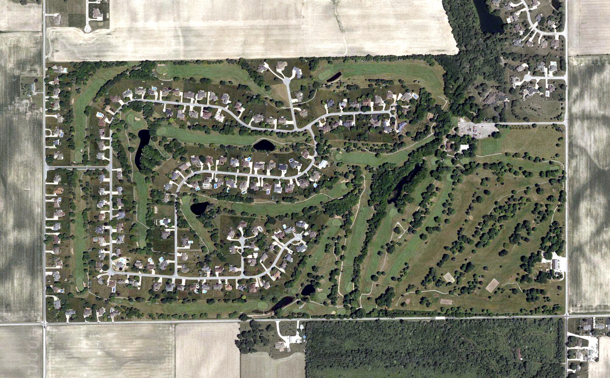 Aerial view of Chippendale Golf Course, IN