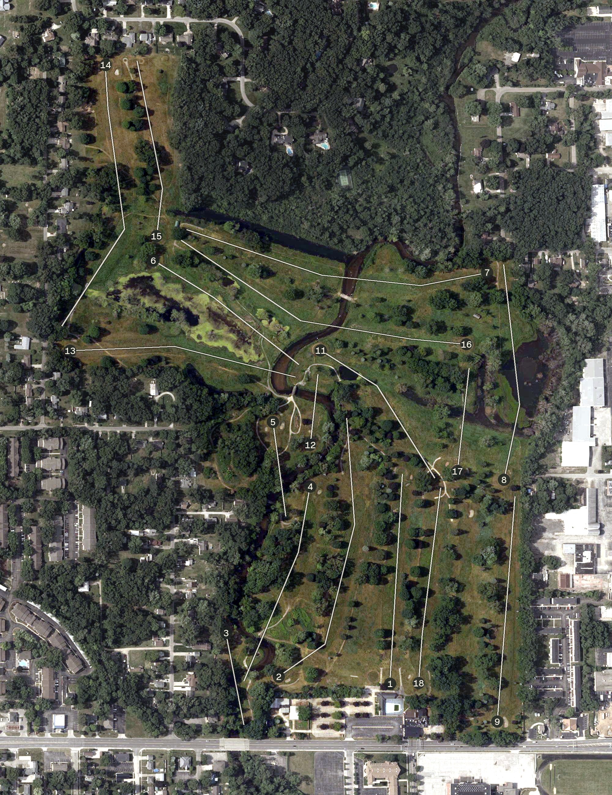 Aerial view of Christiana Creek Country Club, IN