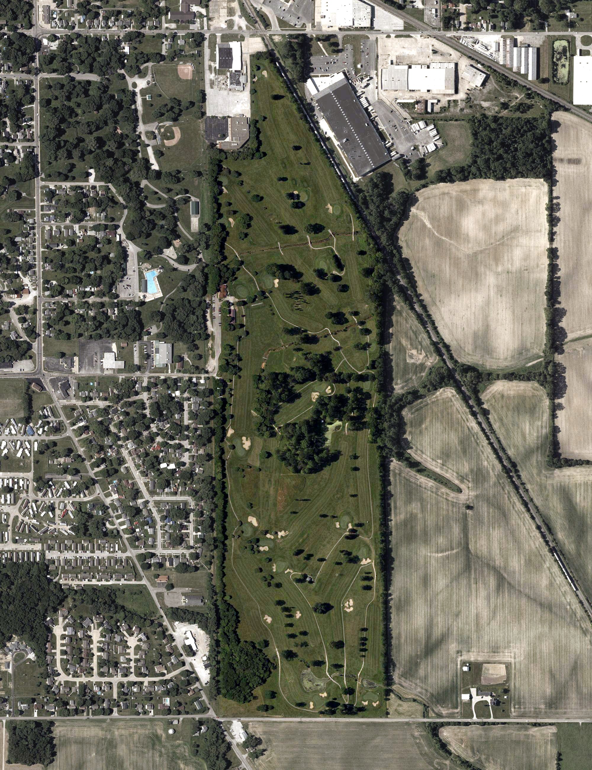 Aerial view of Crawfordsville Golf Course, IN