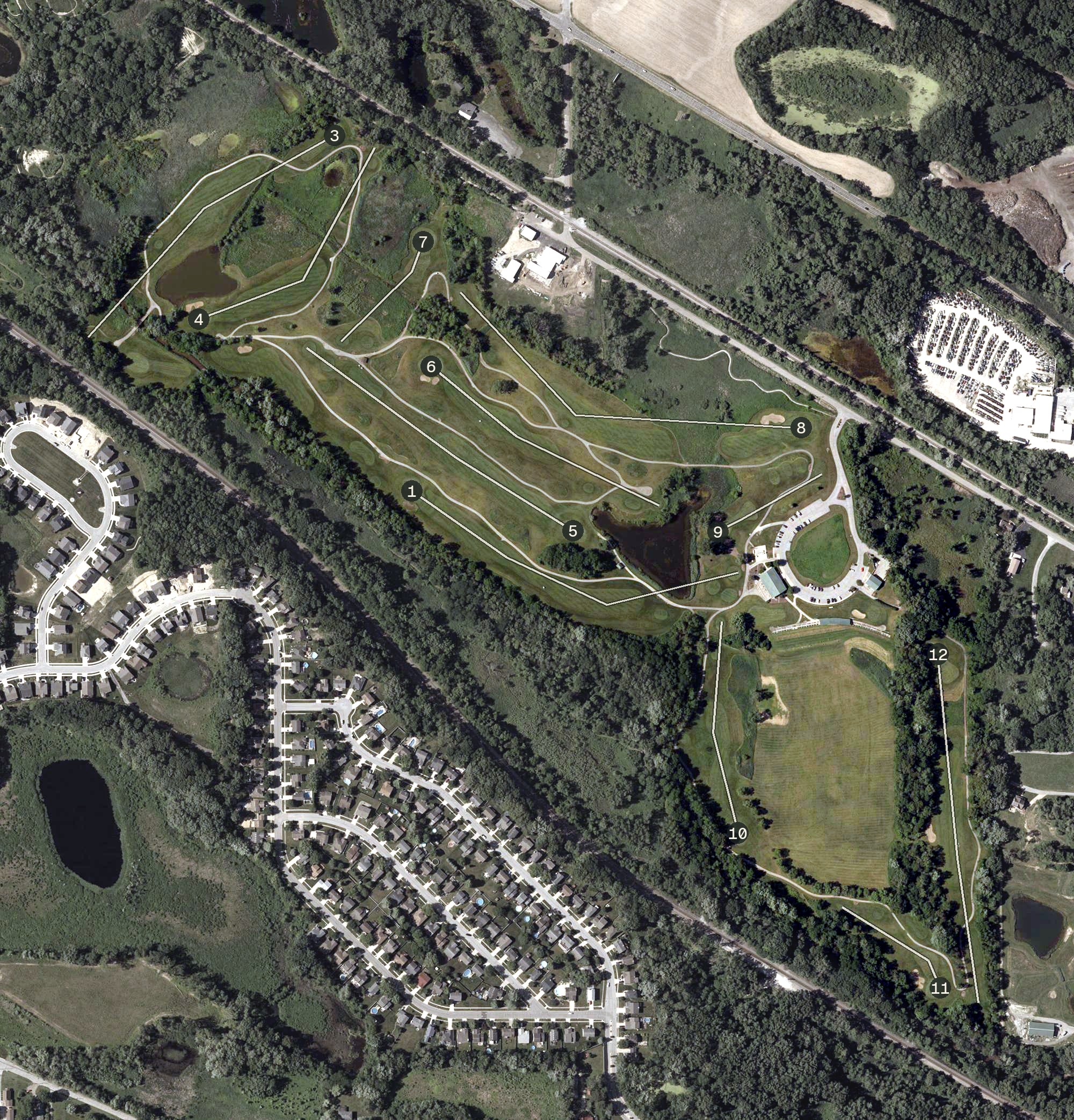Aerial view of Creekside Golf Course, IN