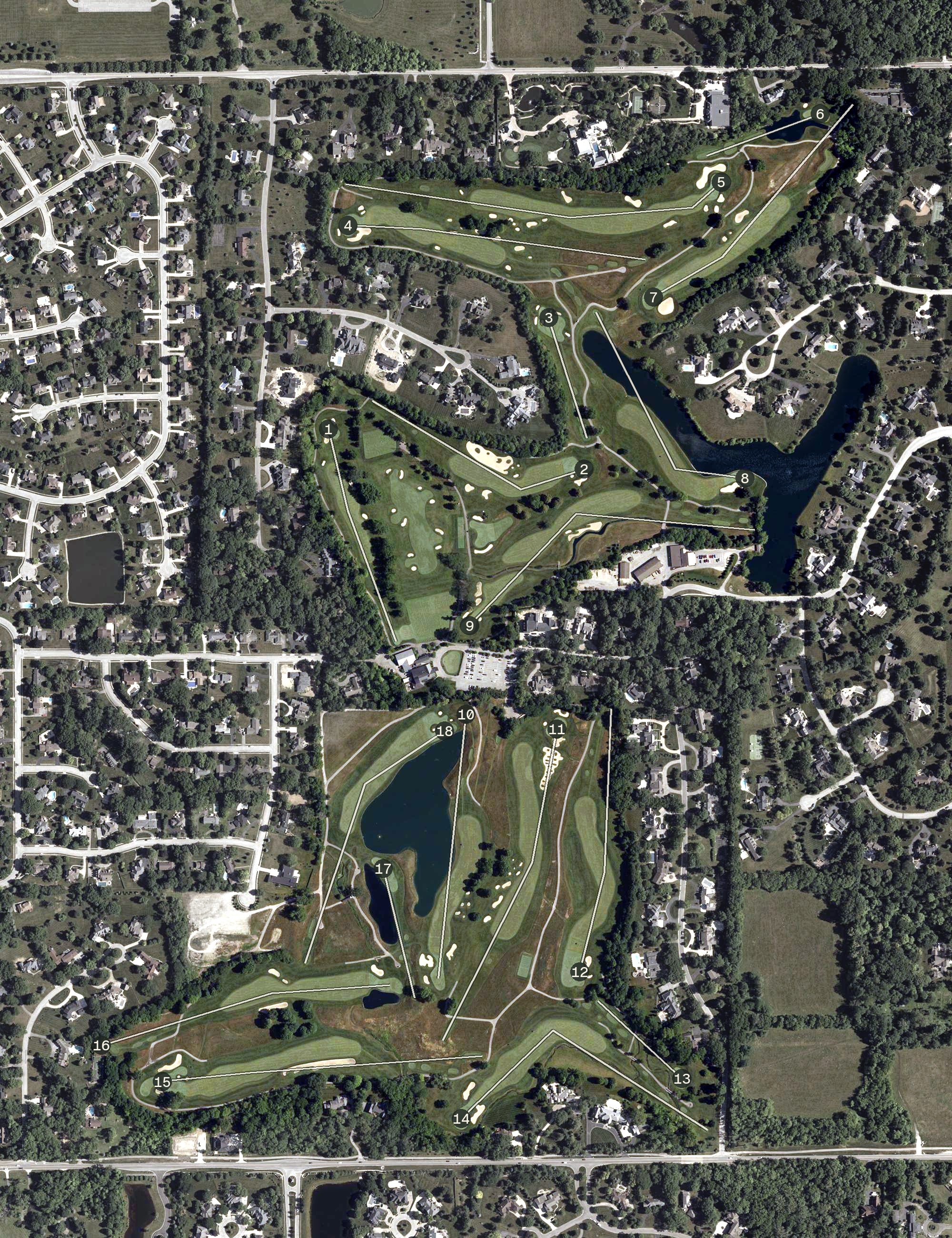 Aerial view of Crooked Stick Golf Club, IN